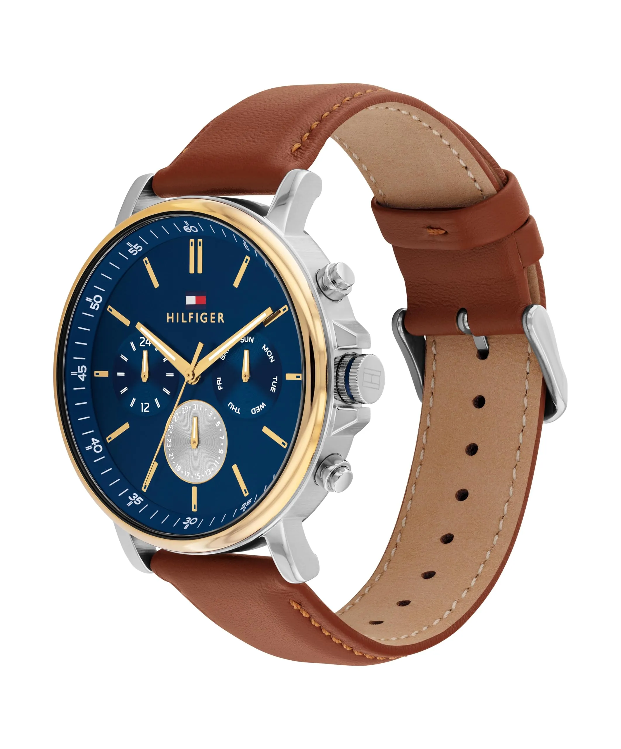 Tommy Hilfiger Orologio Analogico Multifunzione al Quarzo da Uomo con Cinturino in Pelle Marrone - 1710703 - immagine 2