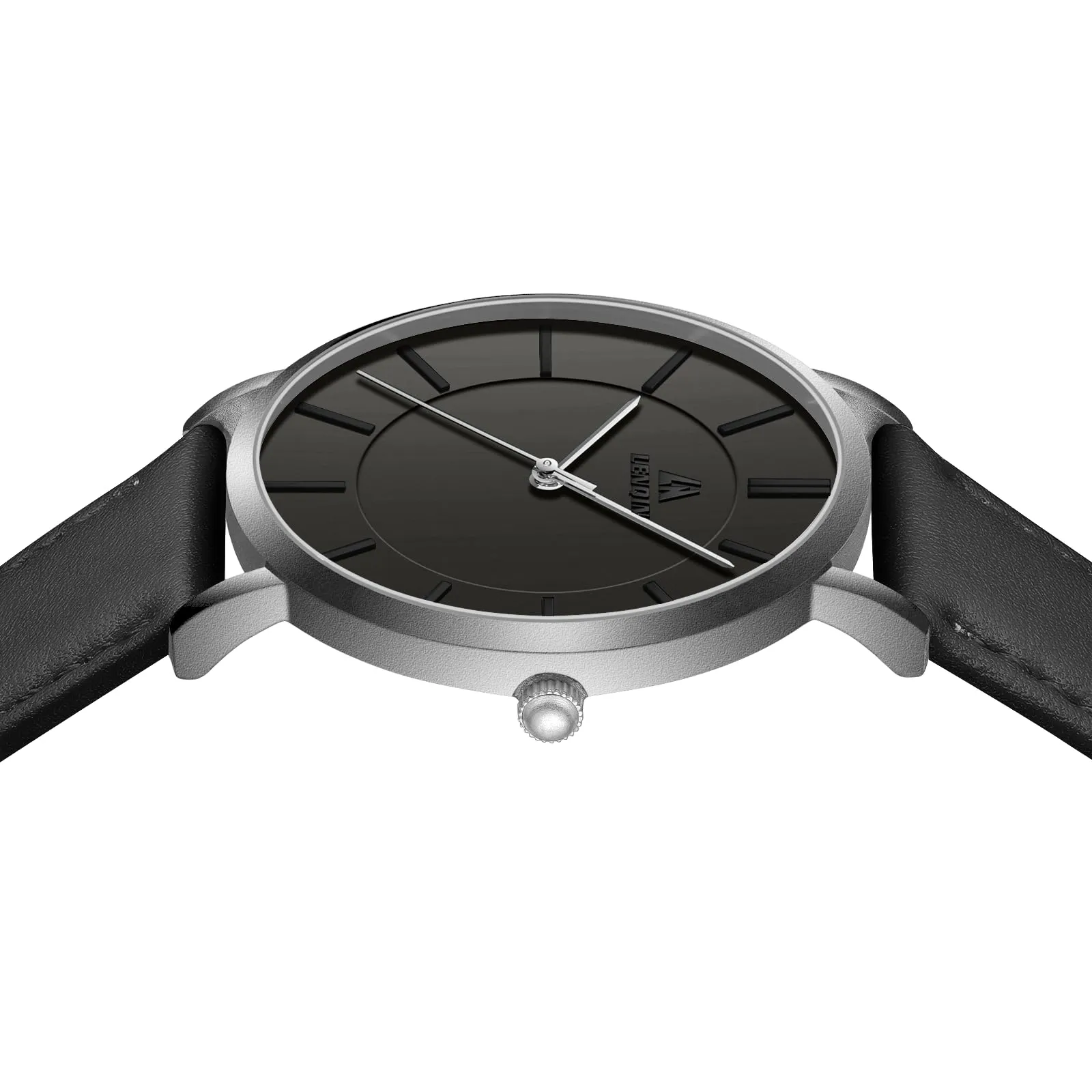 LN LENQIN Orologio Uomo Elegante e Minimalista Cinturino in Vera Pelle Quadrante Sottile Impermeabile Design Classico - immagine 5