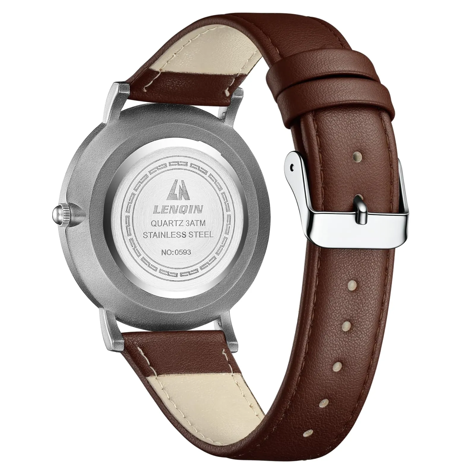 LN LENQIN Orologio Uomo Analogico Al Quarzo 30M Impermeabile Orologi Da Polso Da Uomo Moda Business Orologio da Di Design Cinturino in Pelle - immagine 2