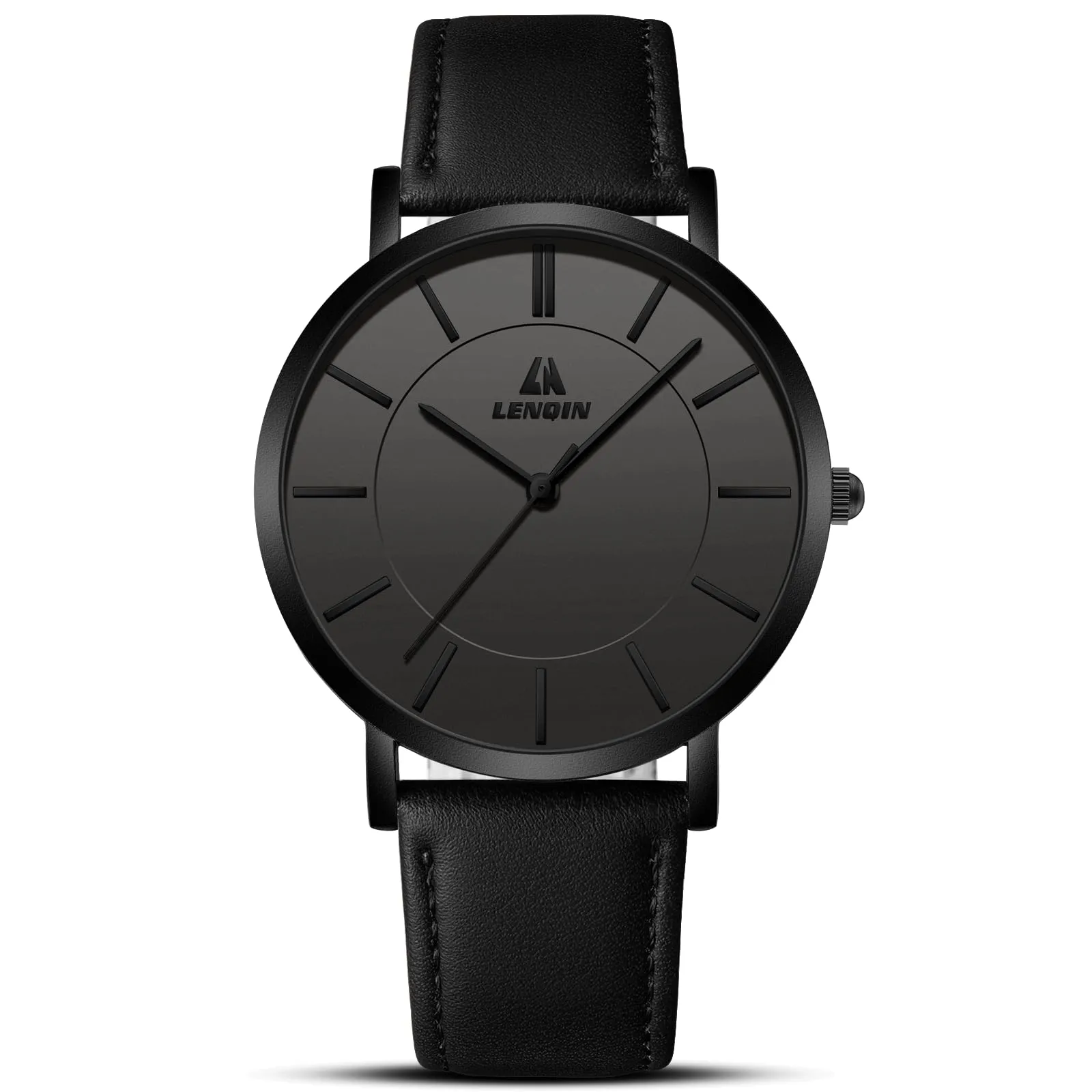 LN LENQIN Orologio Uomo Elegante e Minimalista Cinturino in Vera Pelle Quadrante Sottile Impermeabile Design Classico - immagine 1
