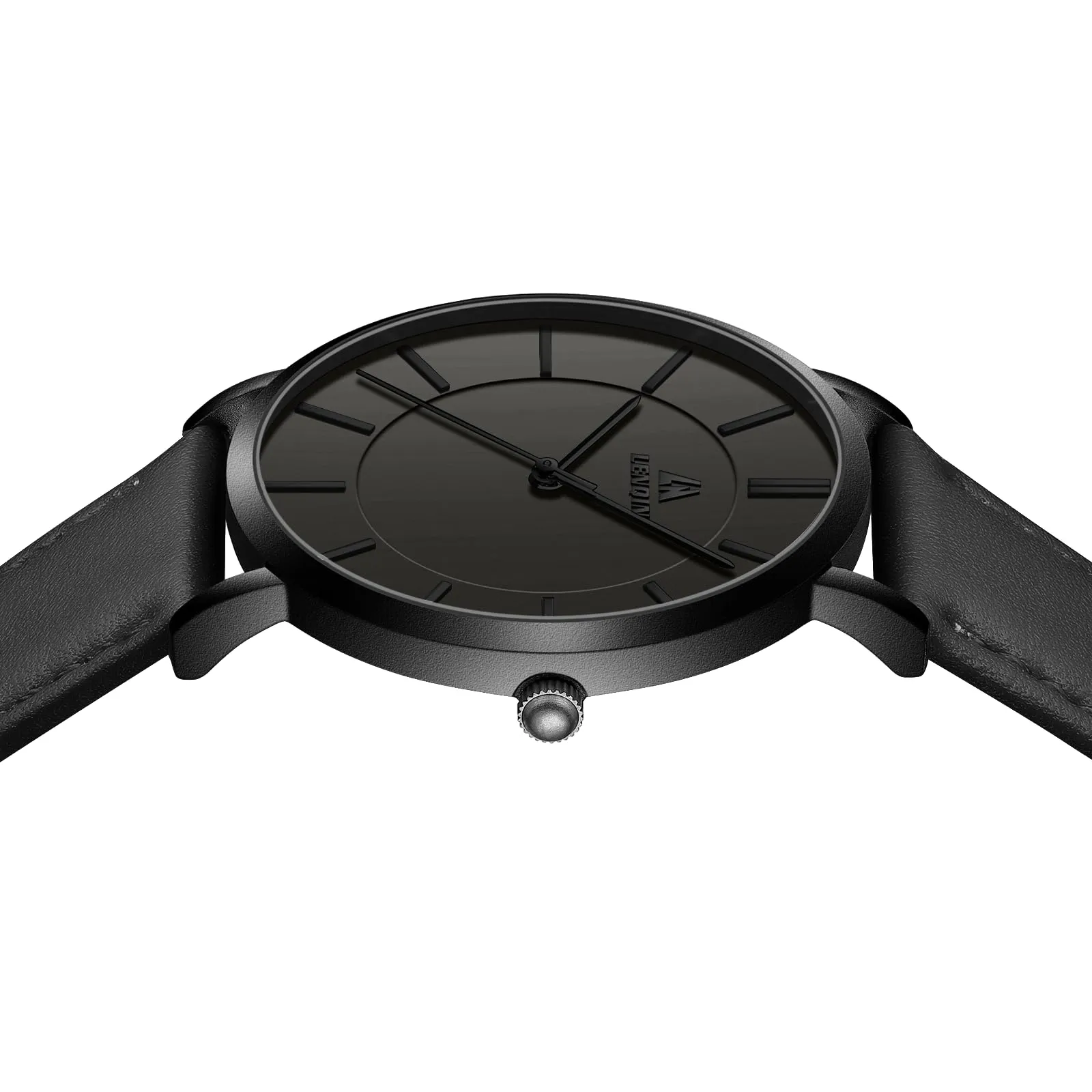LN LENQIN Orologio Uomo Elegante e Minimalista Cinturino in Vera Pelle Quadrante Sottile Impermeabile Design Classico - immagine 5