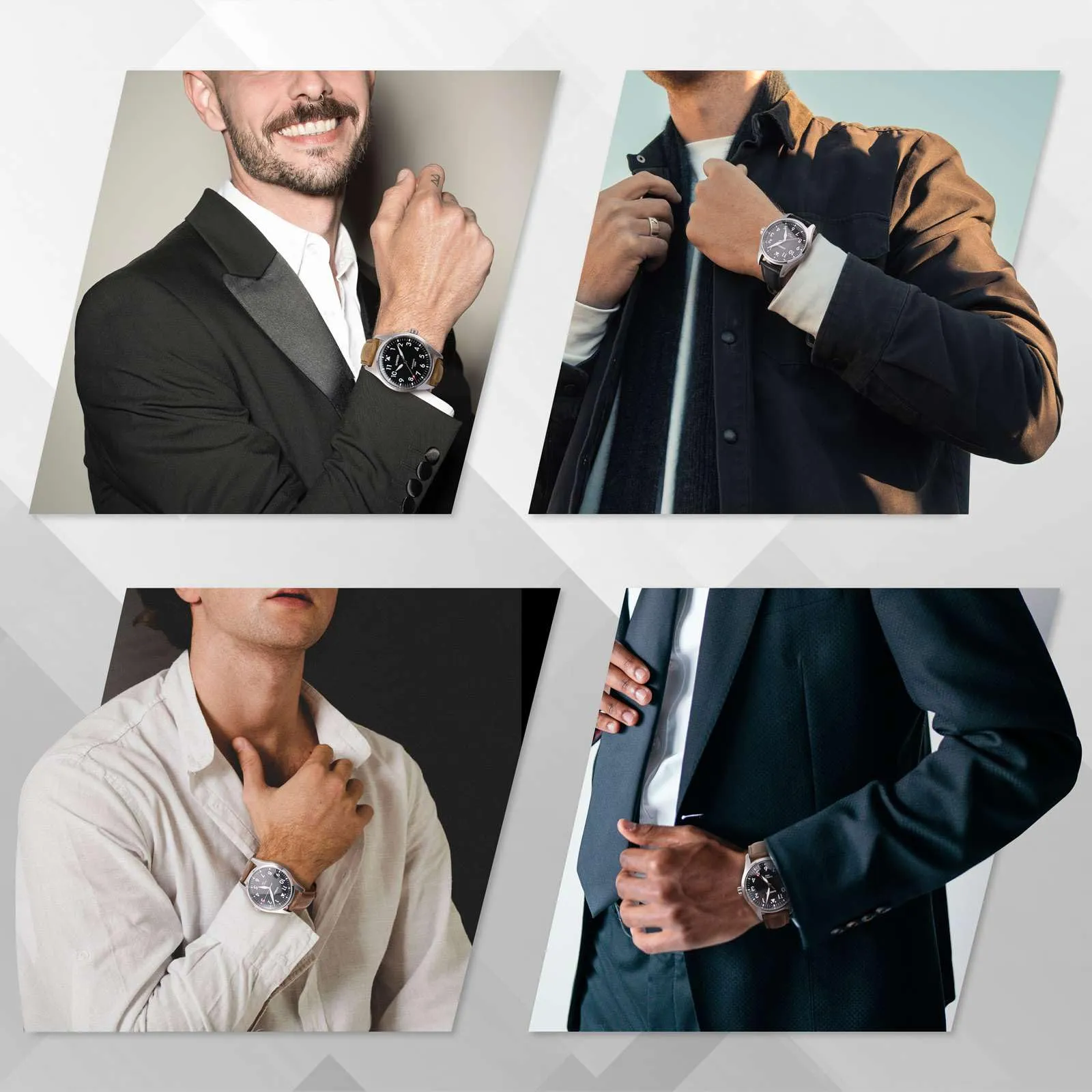 Anbeer Cinturini per orologi in vera pelle a sgancio rapido, cinturini per orologi in pelle di cavallo pazzo per uomini e donne, larghezza della banda 18mm, Fibbia d'oro - immagine 6