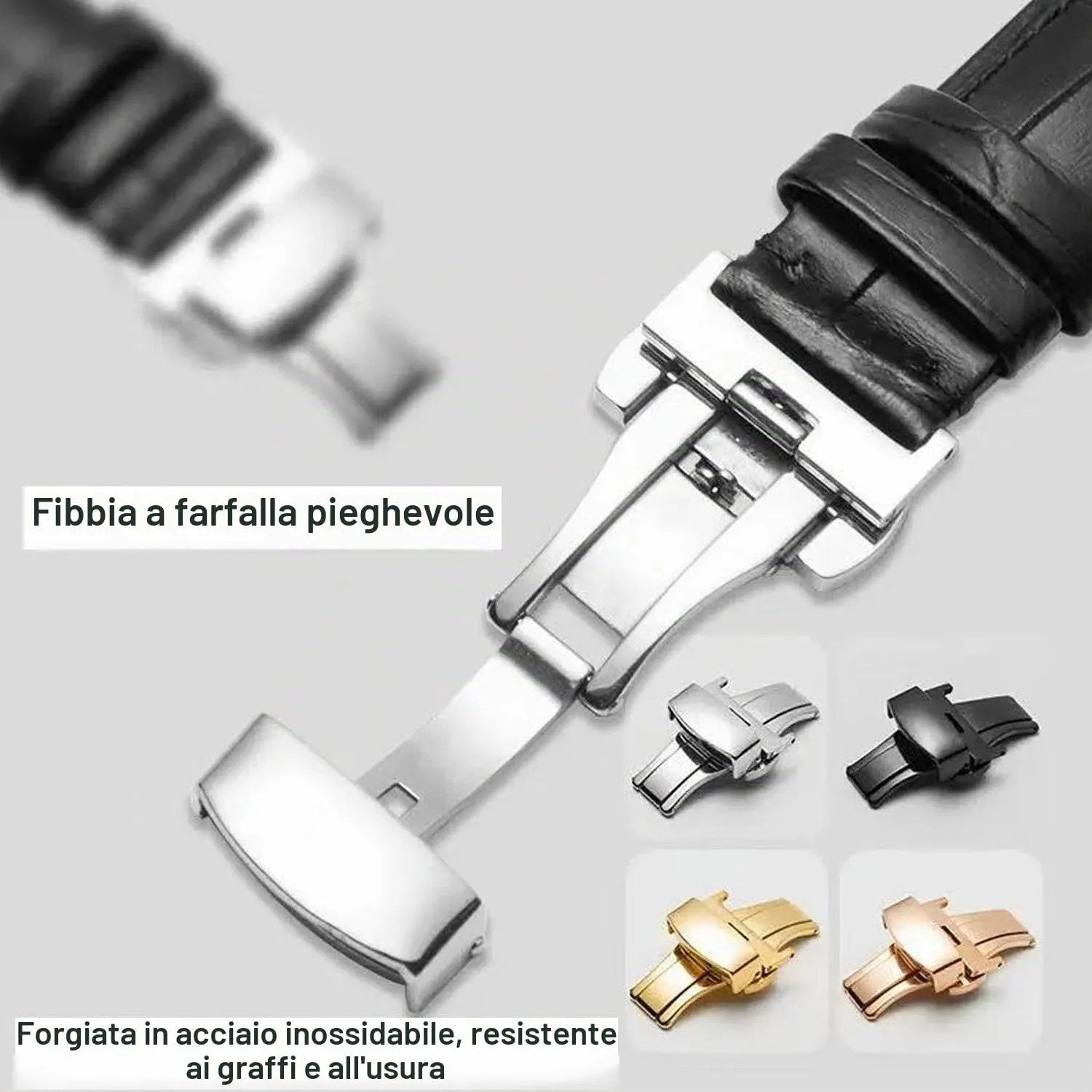 PCAORLEORS Cinturino in vero cuoio per orologio, cinturino in pelle di bambù a maglie di coccodrillo, cinturino in pelle di coccodrillo a sgancio rapido, 20mm 22mm 24mm 26mm Cinturini in vero cuoio - immagine 4