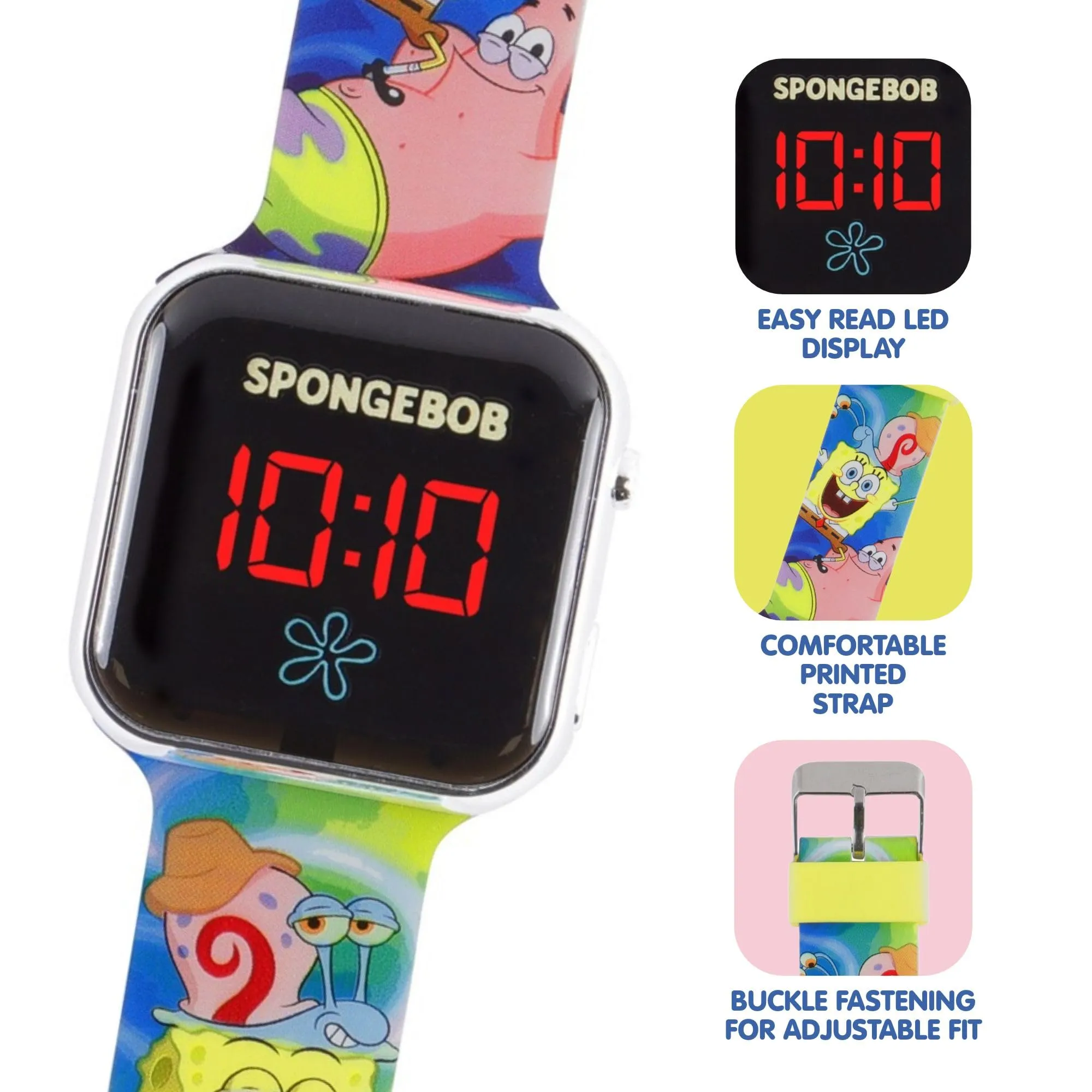 Accutime SpongeBob Squarepants SGB4160 Orologio LED multicolore con cinturino stampato - immagine 3