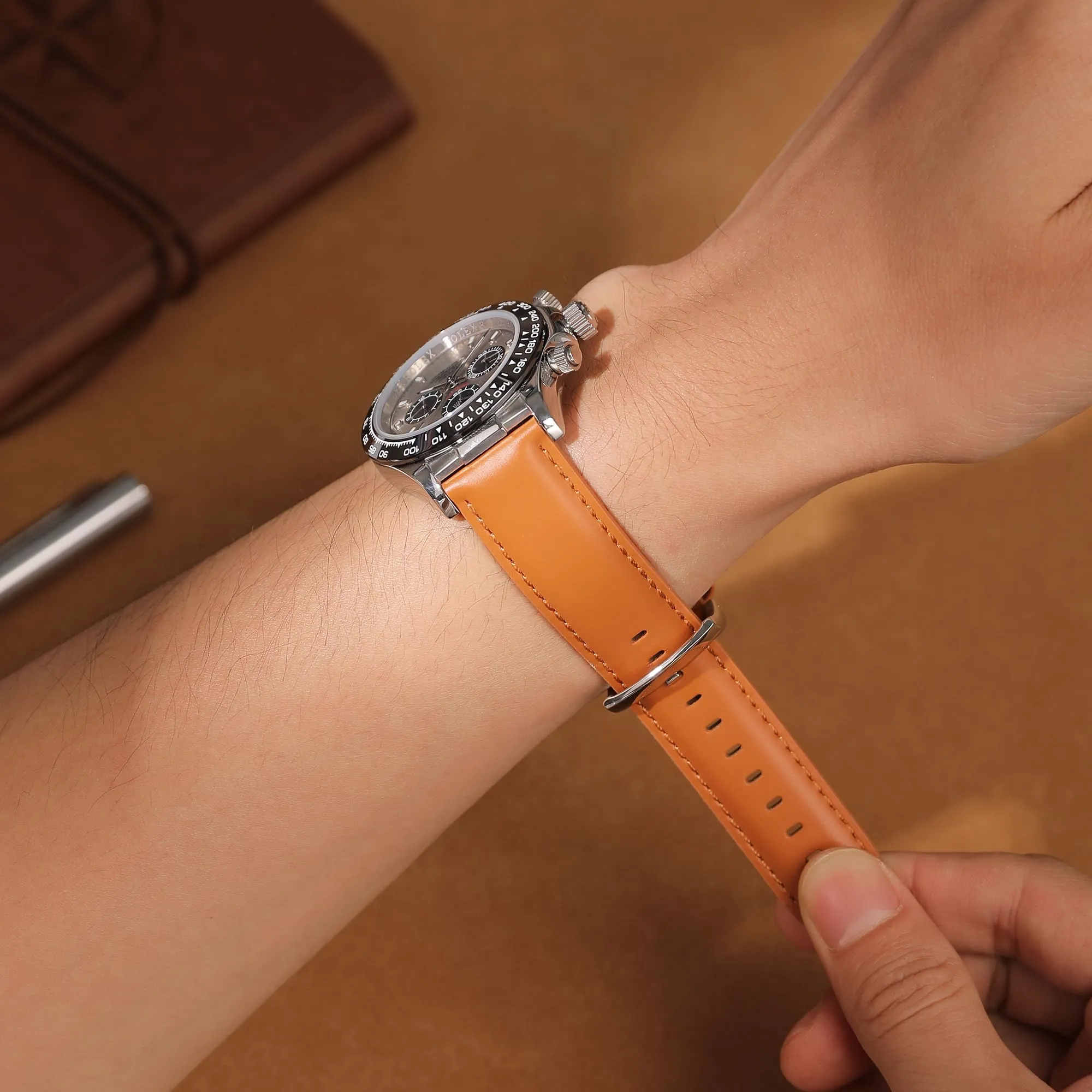 CORROPELLE Cinturini Orologio in Pelle a Sgancio Rapido 18mm 19mm 20mm 21mm 22mm, Elegante Cinturino Vera Pelle Alta qualità Cinturini Ricambio per Uomo Donna, Orologio e Smartwatch - immagine 8
