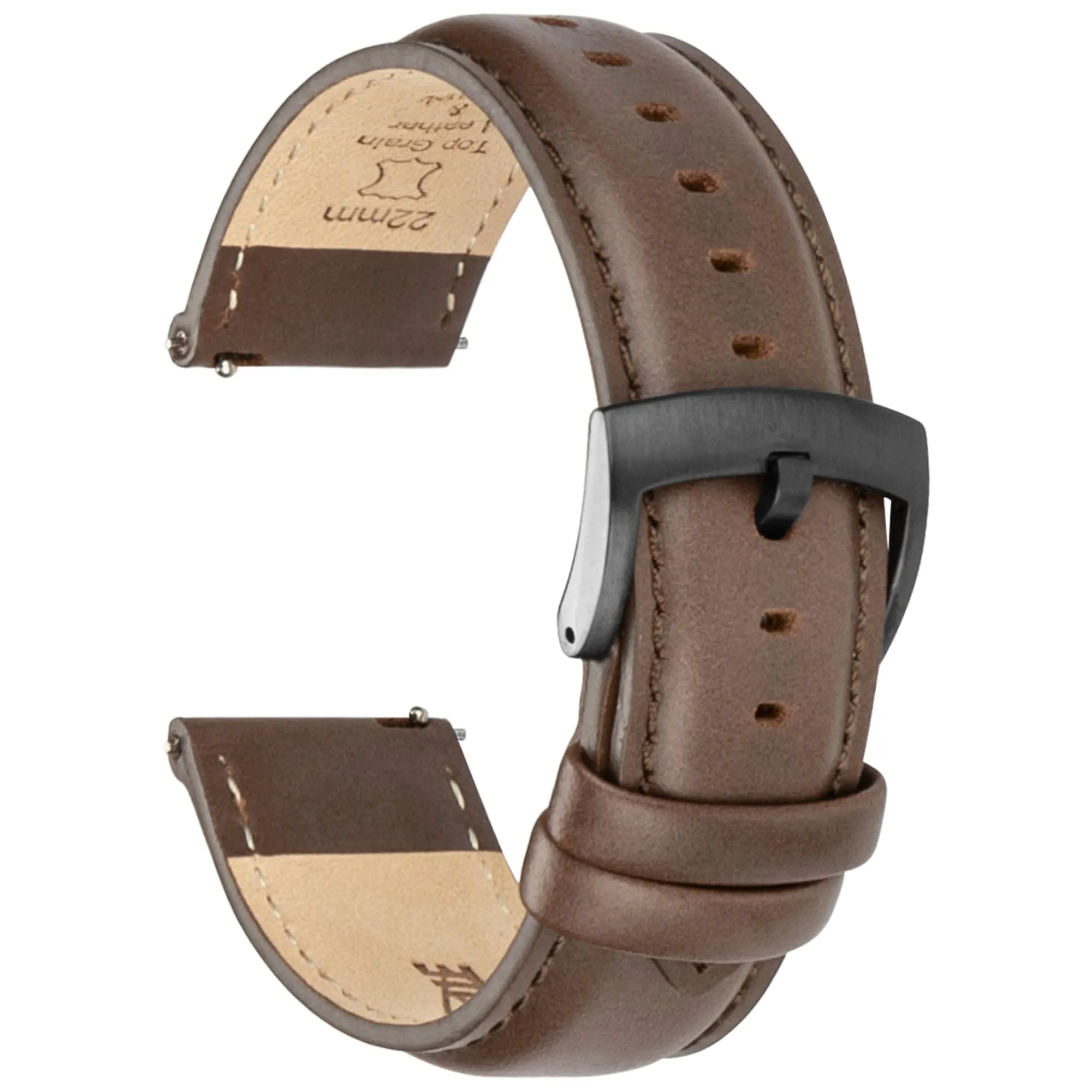 CORROPELLE Cinturini Orologio in Pelle a Sgancio Rapido 18mm 19mm 20mm 21mm 22mm, Elegante Cinturino Vera Pelle Alta qualità Cinturini Ricambio per Uomo Donna, Orologio e Smartwatch - immagine 1