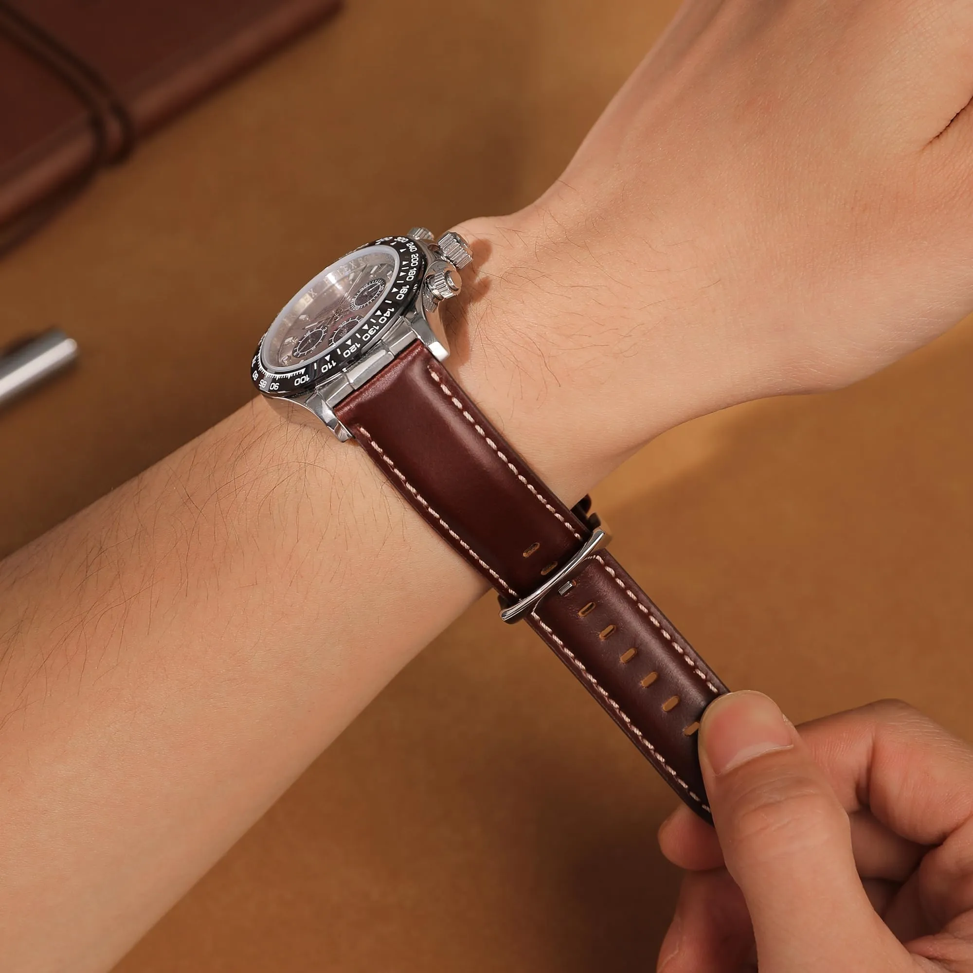 CORROPELLE Cinturini Orologio in Pelle a Sgancio Rapido 18mm 19mm 20mm 21mm 22mm, Elegante Cinturino Vera Pelle Alta qualità Cinturini Ricambio per Uomo Donna, Orologio e Smartwatch - immagine 8