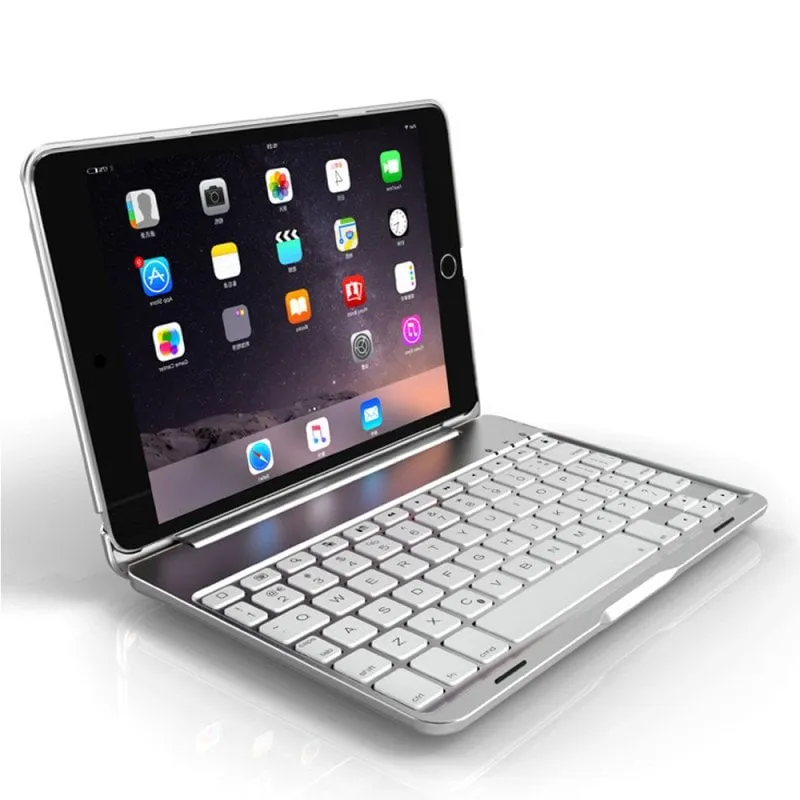Custodia Royal Bailey F8SM Bluetooth Tastiera iPad mini 1 2 3 4 5 Argento - immagine 1