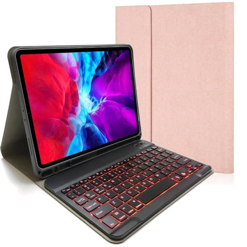 Custodia tablet Royal Bailey RK11D tastiera Bluetooth iPad Air/Pro rosa - immagine 1