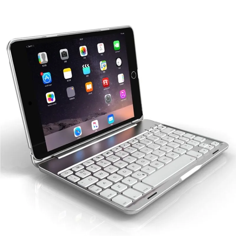 Custodia Royal Bailey F8sm+ Tastiera Bluetooth iPad Mini 1 2 3 4 5 Argento - immagine 1