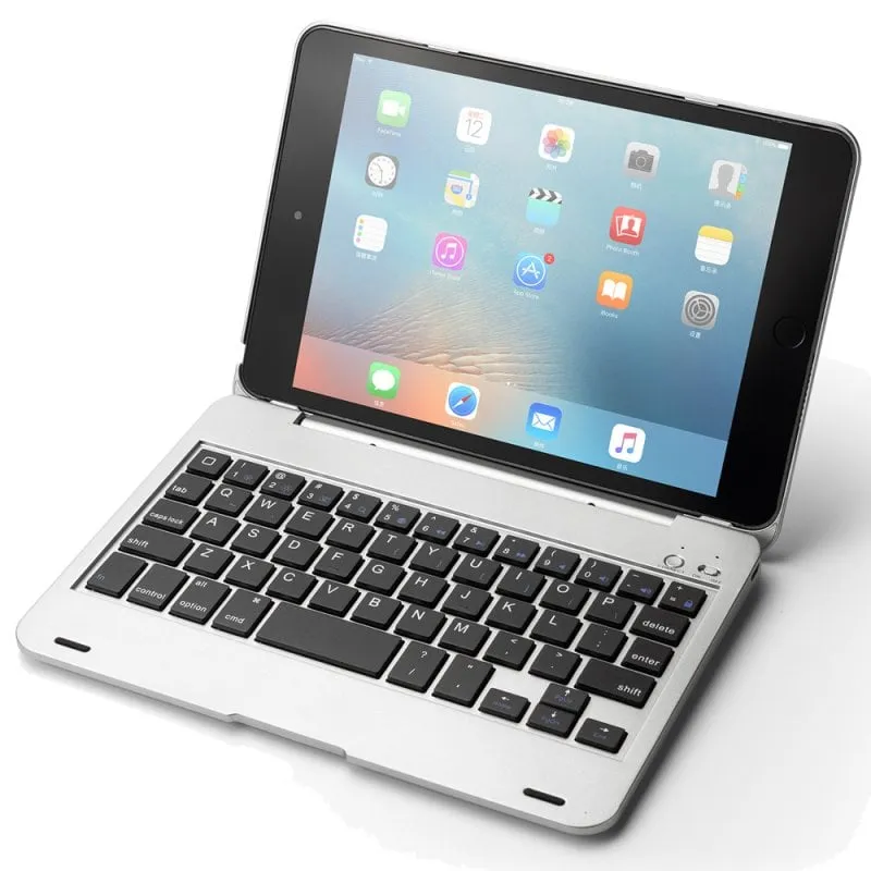 Custodia Tablet Royal Bailey F1+ Tastiera Bluetooth iPad mini 1/2/3/4/5 Argento - immagine 1