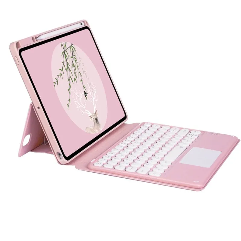 Custodia tablet Royal Bailey SY11C tastiera Bluetooth QWERTY rosa - immagine 1