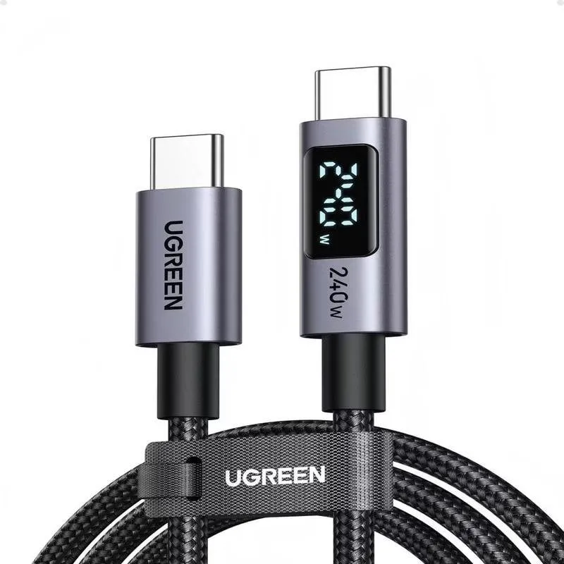 Cavo USB-C Ugreen 240W 3 m con display digitale e rivestimento tessile - immagine 1