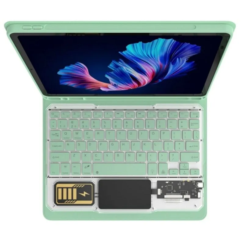 Custodia Royal Bailey JT-X200-2 con tastiera Bluetooth per Galaxy Tab A8 10.5 X200/X205 Verde - immagine 1