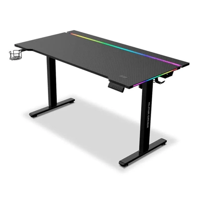 Scrivania Gaming Alpha Gamer Zorya 140cm Agglomerato Acciaio LED RGB - immagine 1