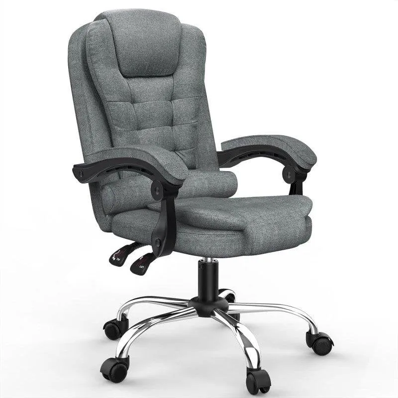 Sedia da Ufficio Ergonomica Naspaluro con Schienale Regolabile e Girevole 360° Nero-grigio - immagine 1