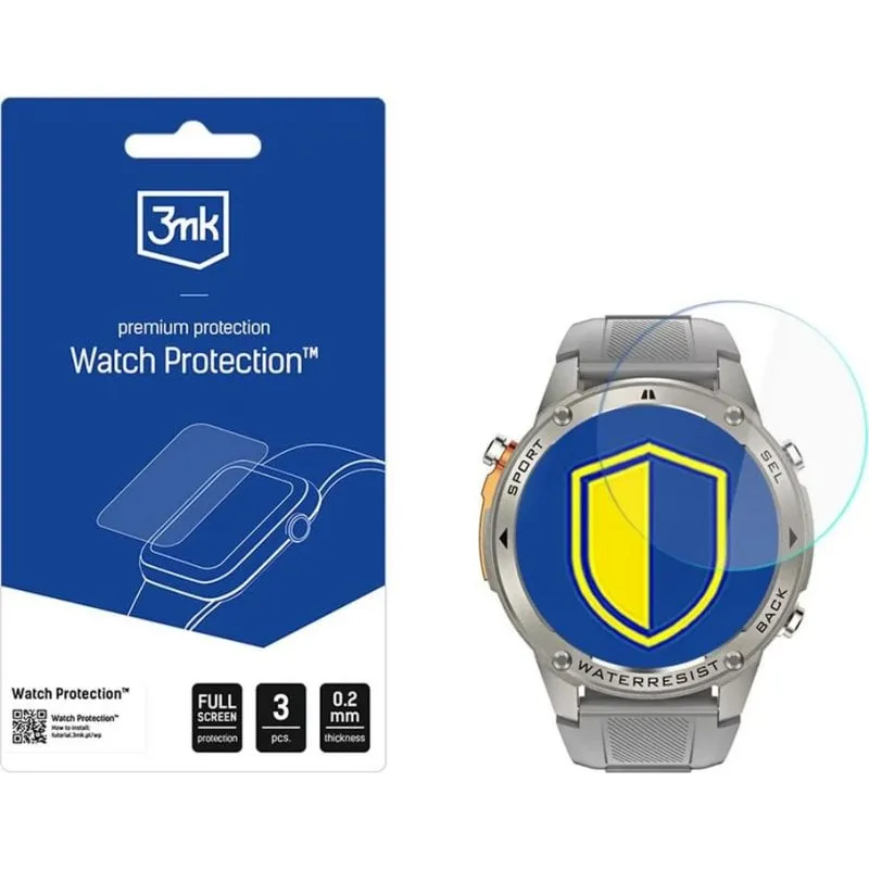 Pellicola Protettiva 3MK HybridGlass 0,2mm Trasparente Smartwatch Resistente a Urto - immagine 1