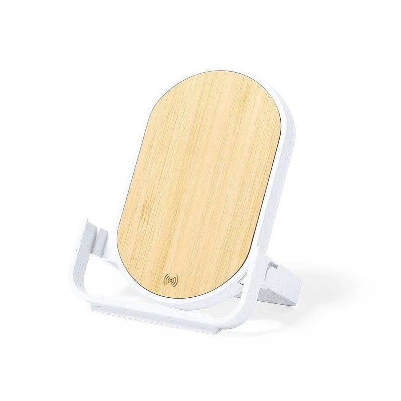 Caricatore Wireless Dam Electronics Nature Bambù 10W Ricarica Veloce - immagine 1
