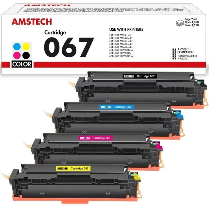 Set toner Amstech 067H per Canon i-SENSYS MF657Cdw 4 colori - immagine 1
