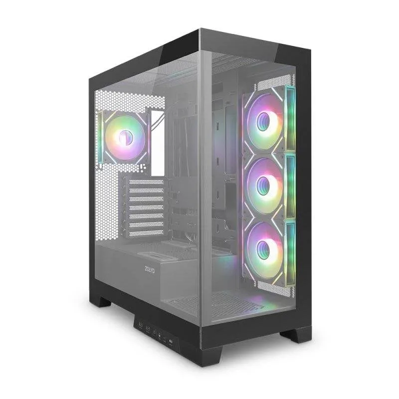 Case PC ATX Zolyd Vexora Black ARGB 3x120 inclusi - immagine 1