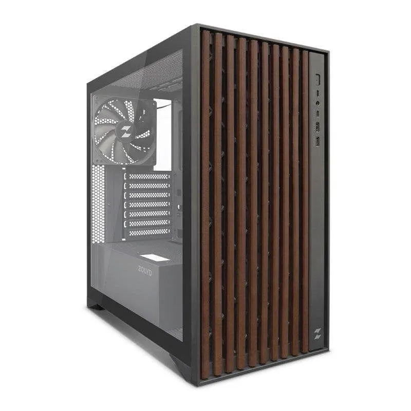 Case PC Zolyd Dynaria ATX Elegante in Legno Nero - immagine 1