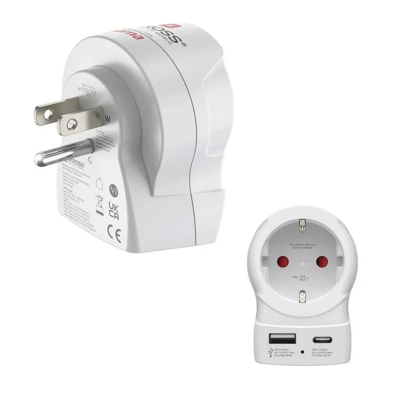 Adattatore viaggio Hama UE a US con 2 porte USB - immagine 1