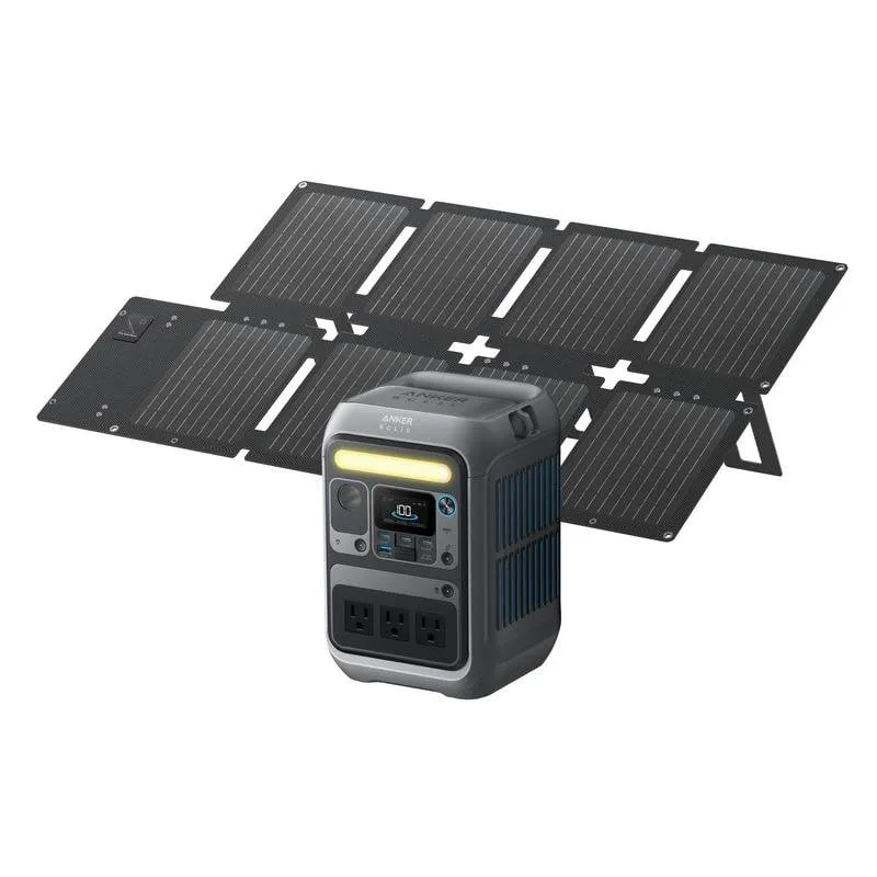 Stazione di energia Anker Solix C300X 288Wh 7 porte DC, USB Batteria LiFePO4 Schermo LCD Caricatore solare - immagine 1