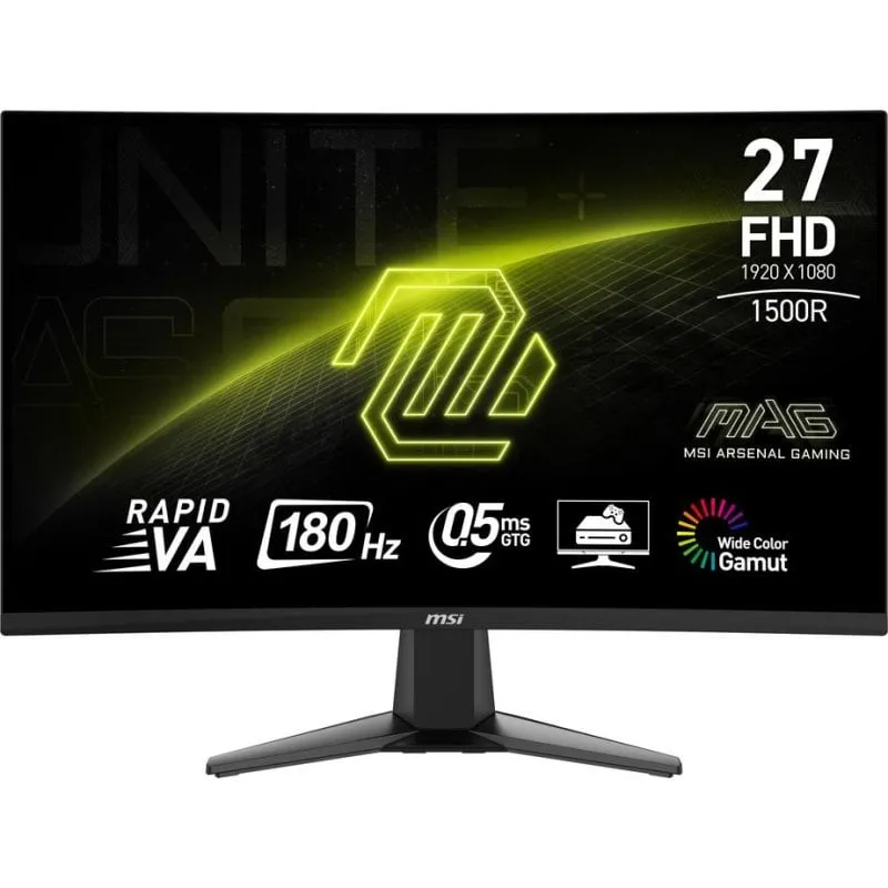 Monitor PC MSI MAG 27C6F 27" FullHD 180Hz VA Curvo 1ms - immagine 1