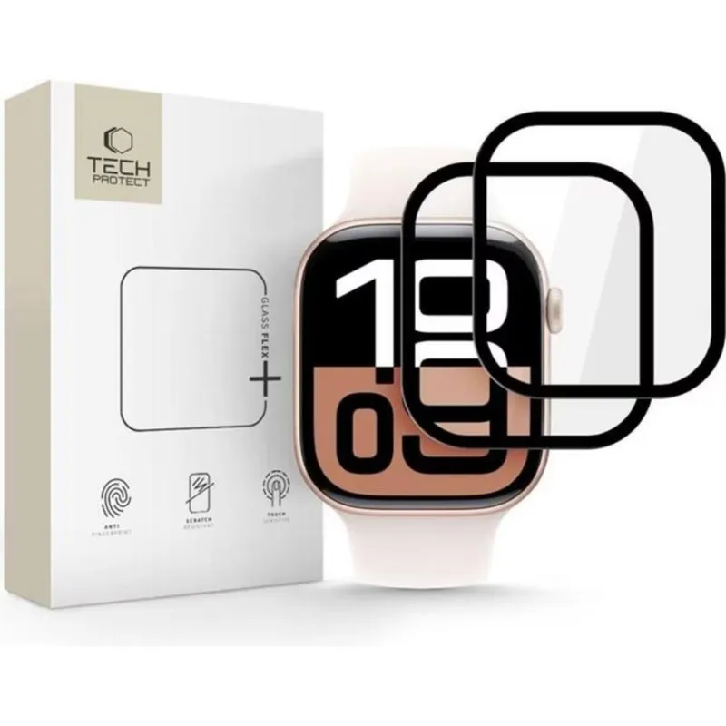 Proteggi schermo 4Kom Tech-Protect Glass Flex+ Apple Watch 10 0,28 mm 2 pezzi - immagine 1
