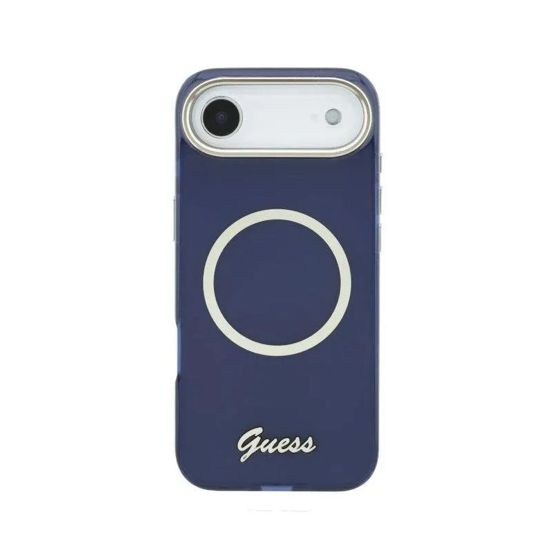 Cover Guess IML con iscrizione metallica Blu per iPhone Air compatibile MagSafe - immagine 1