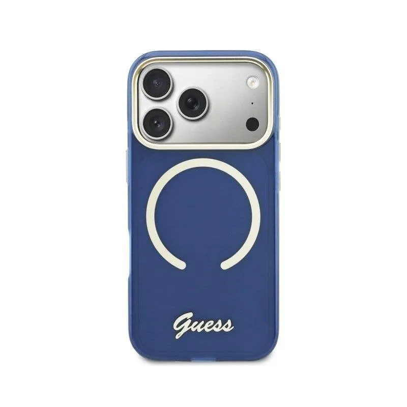 Cover Guess IML Protezione Completa Blu Compatibile MagSafe per iPhone 17 Pro Max - immagine 1