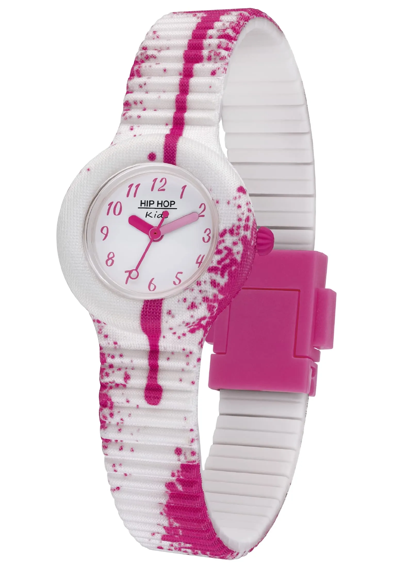 HIP HOP, Collezione Kids Fun, Orologio Bambini Pink Paint, con Cinturino Intercambiabile in Silicone e Tessuto, Pratica Chiusura, Indici Fucsia, Sfere Rosa e Fucsia, Cassa 28 mm, Movimento al Quarzo - immagine 3