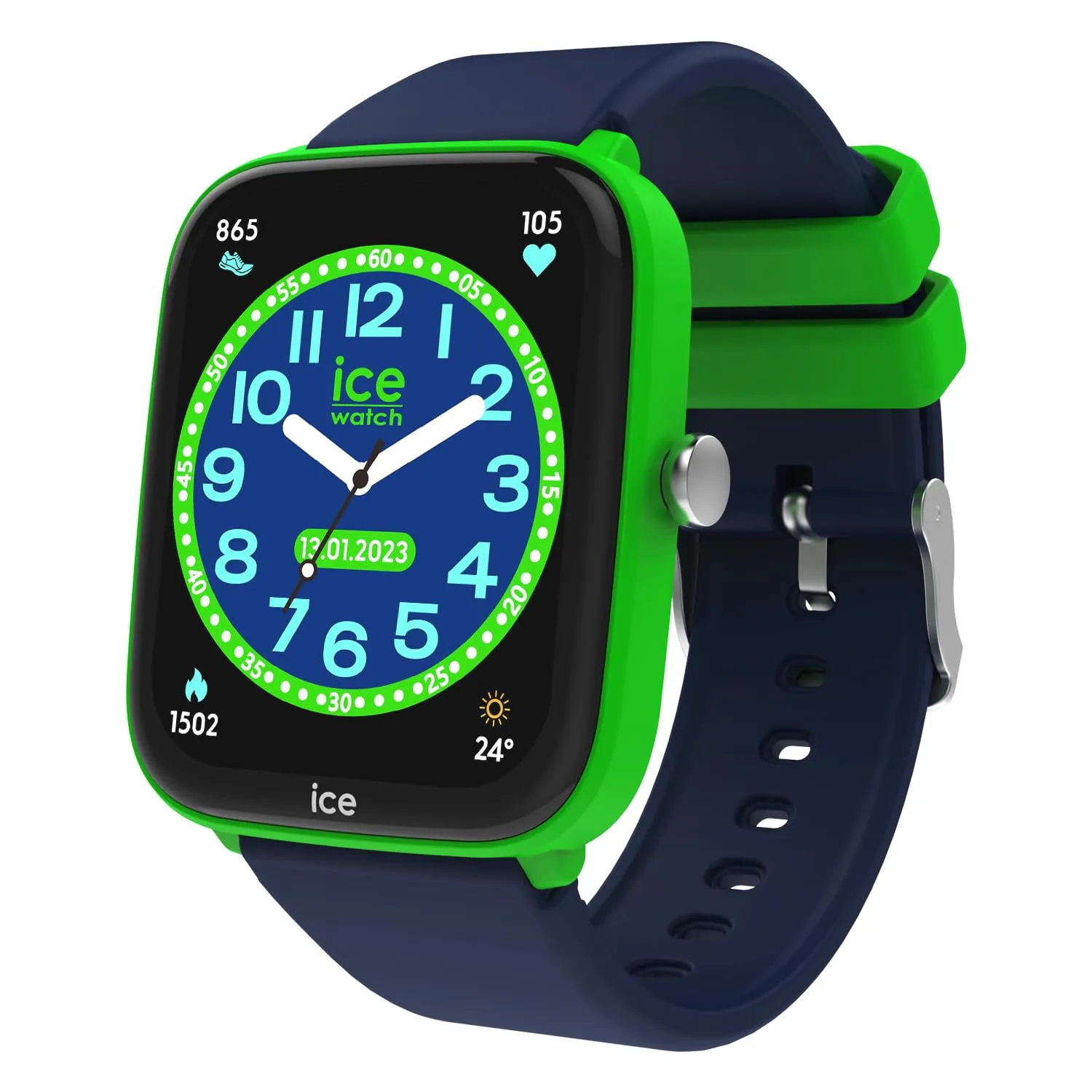 ICE-WATCH - ICE smart junior 2.0 Green Blue - Orologio blu da Bambini (Unisex) con Cinturino in silicone - 022790 (1.75) - immagine 2
