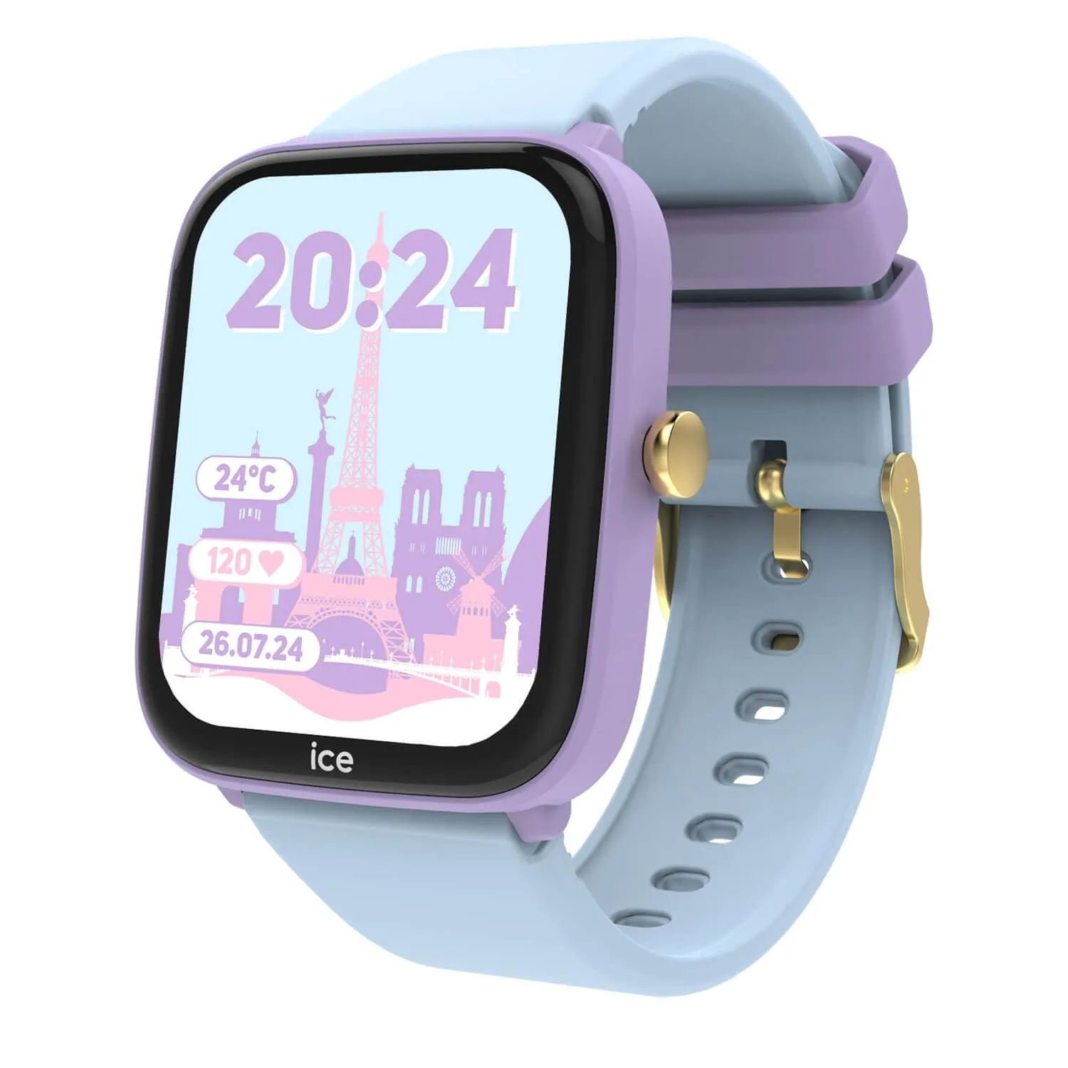 ICE-WATCH - ICE smart junior 2.0 Purple Soft blue - Orologio connesso da bambino viola con cinturino in silicone blu - 022801 (1,75 inch) - immagine 2