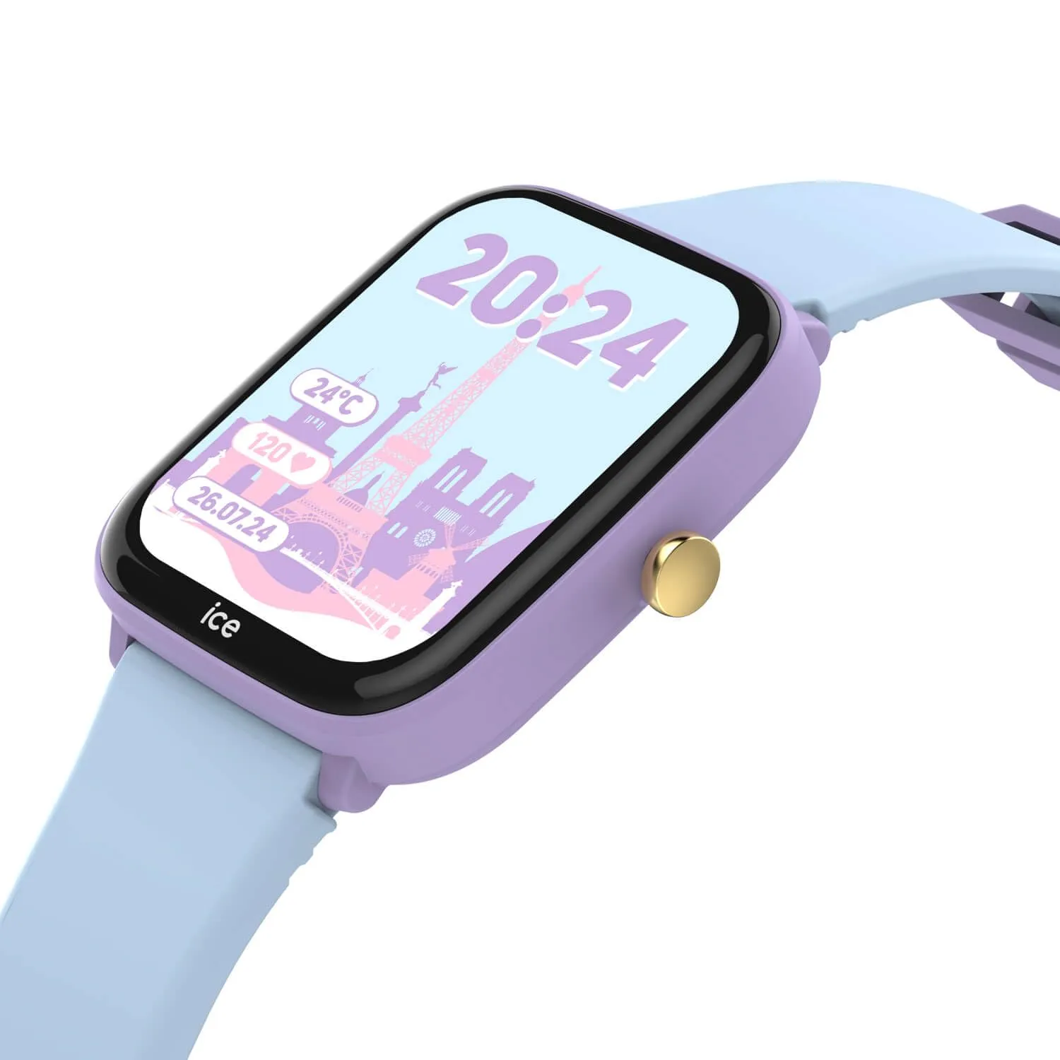 ICE-WATCH - ICE smart junior 2.0 Purple Soft blue - Orologio connesso da bambino viola con cinturino in silicone blu - 022801 (1,75 inch) - immagine 3