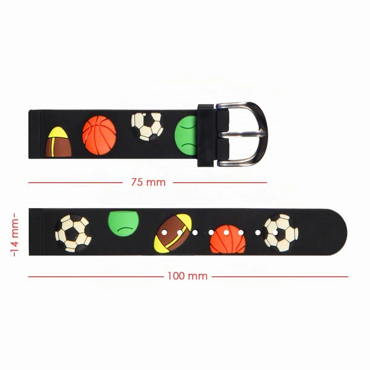 Alienwork Calcio Ragazzi Orologio di Apprendimento Bambini Ragazzi Argento Nero Multicolore bambini Impermeabile 5 ATM Tempo di Apprendimento - immagine 4