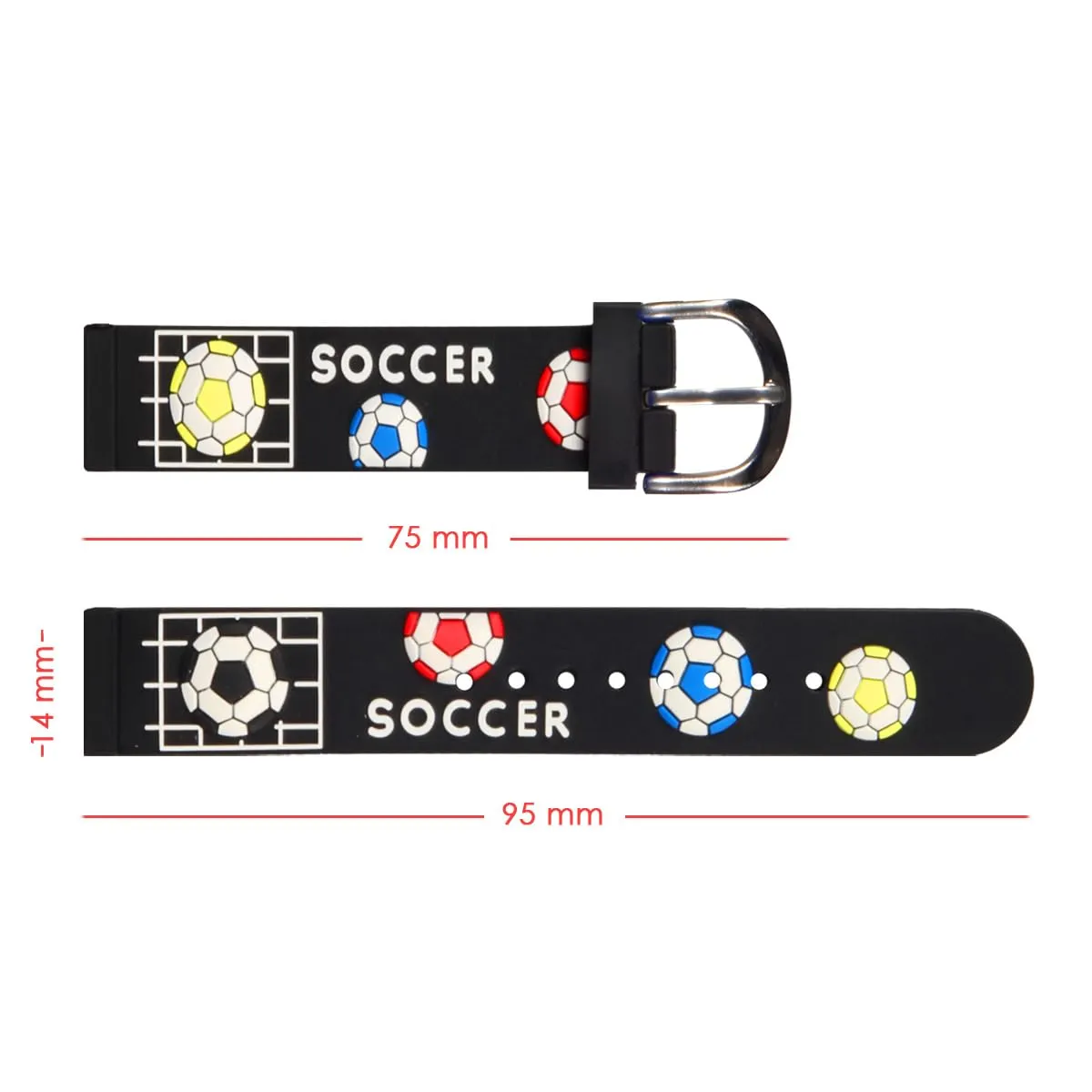 Alienwork Calcio Ragazzi Orologio di Apprendimento Bambini Ragazzi Argento Nero Multicolore bambini Impermeabile 5 ATM Tempo di Apprendimento - immagine 4