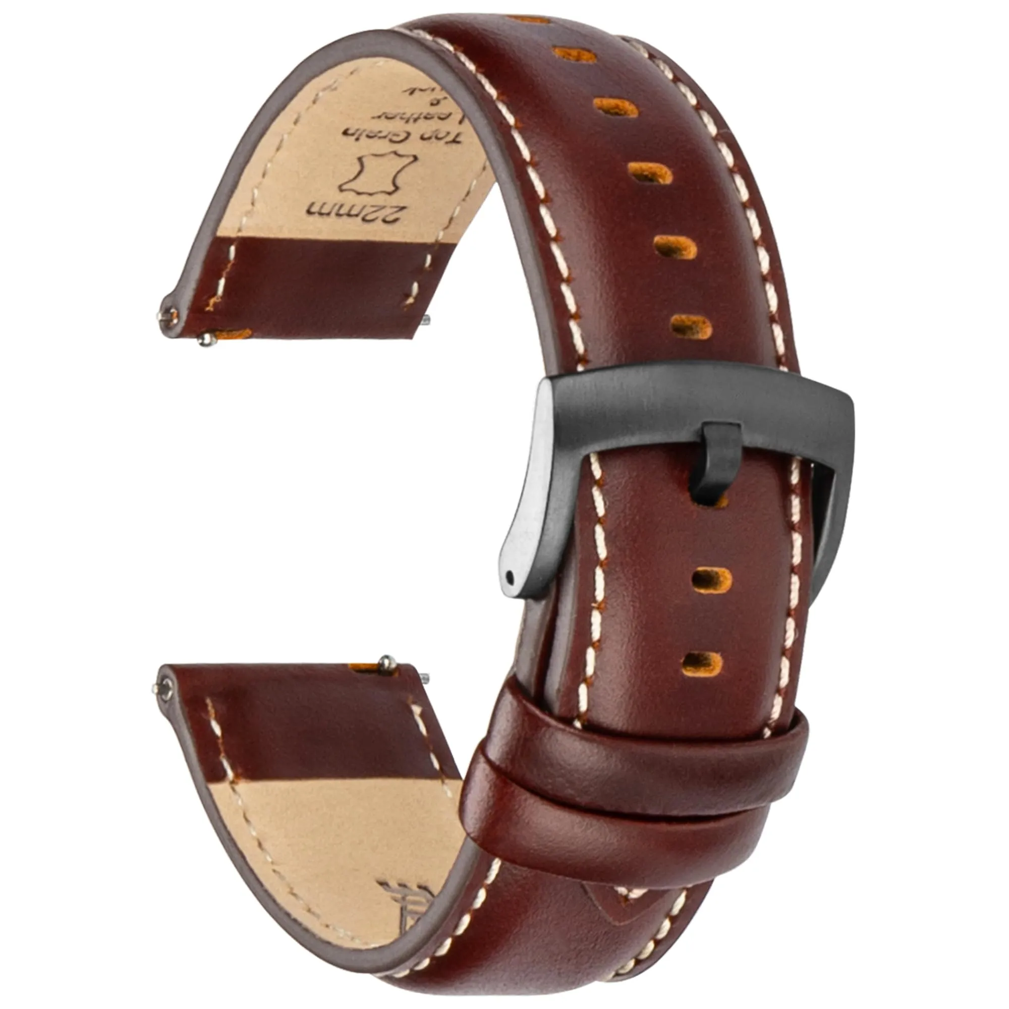 CORROPELLE Cinturini Orologio in Pelle a Sgancio Rapido 18mm 19mm 20mm 21mm 22mm, Elegante Cinturino Vera Pelle Alta qualità Cinturini Ricambio per Uomo Donna, Orologio e Smartwatch - immagine 1