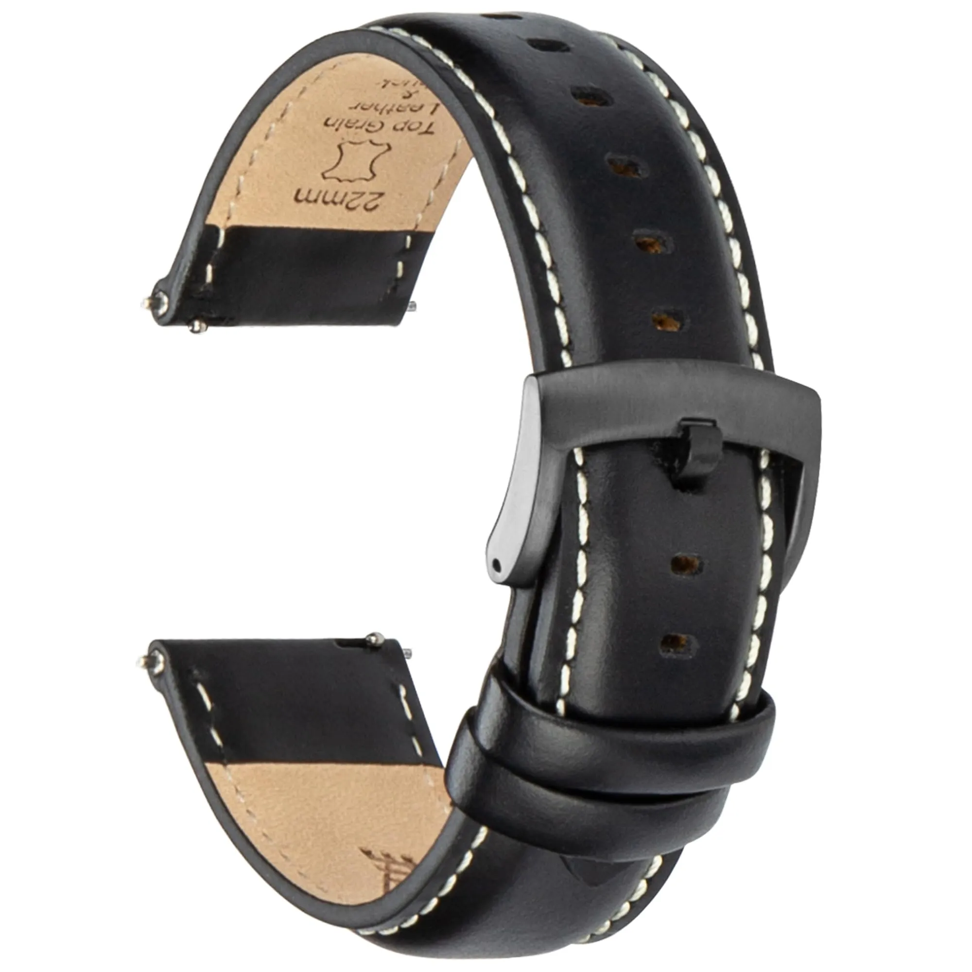 CORROPELLE Cinturini Orologio in Pelle a Sgancio Rapido 18mm 19mm 20mm 21mm 22mm, Elegante Cinturino Vera Pelle Alta qualità Cinturini Ricambio per Uomo Donna, Orologio e Smartwatch - immagine 1