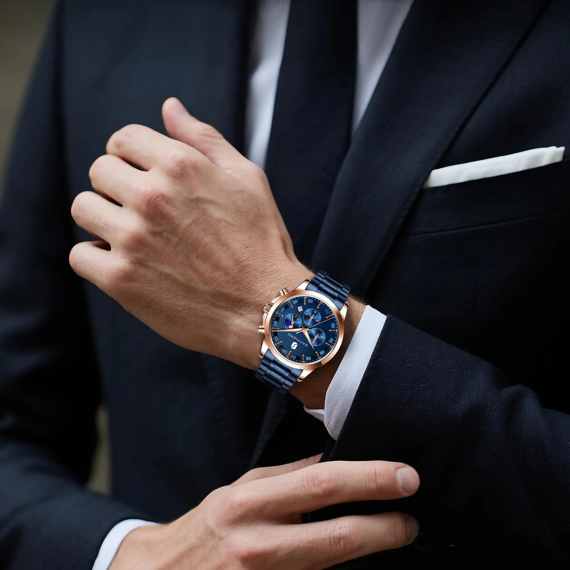 BENYAR BY Orologio da uomo quarzo analogico Cronografi Orologi uomo Regali - immagine 3