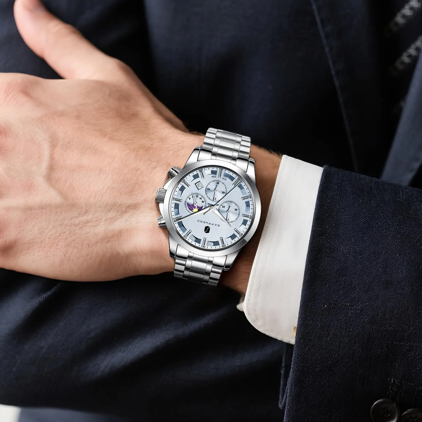 BENYAR BY Orologio da uomo quarzo analogico Cronografi Orologi uomo Regali - immagine 2