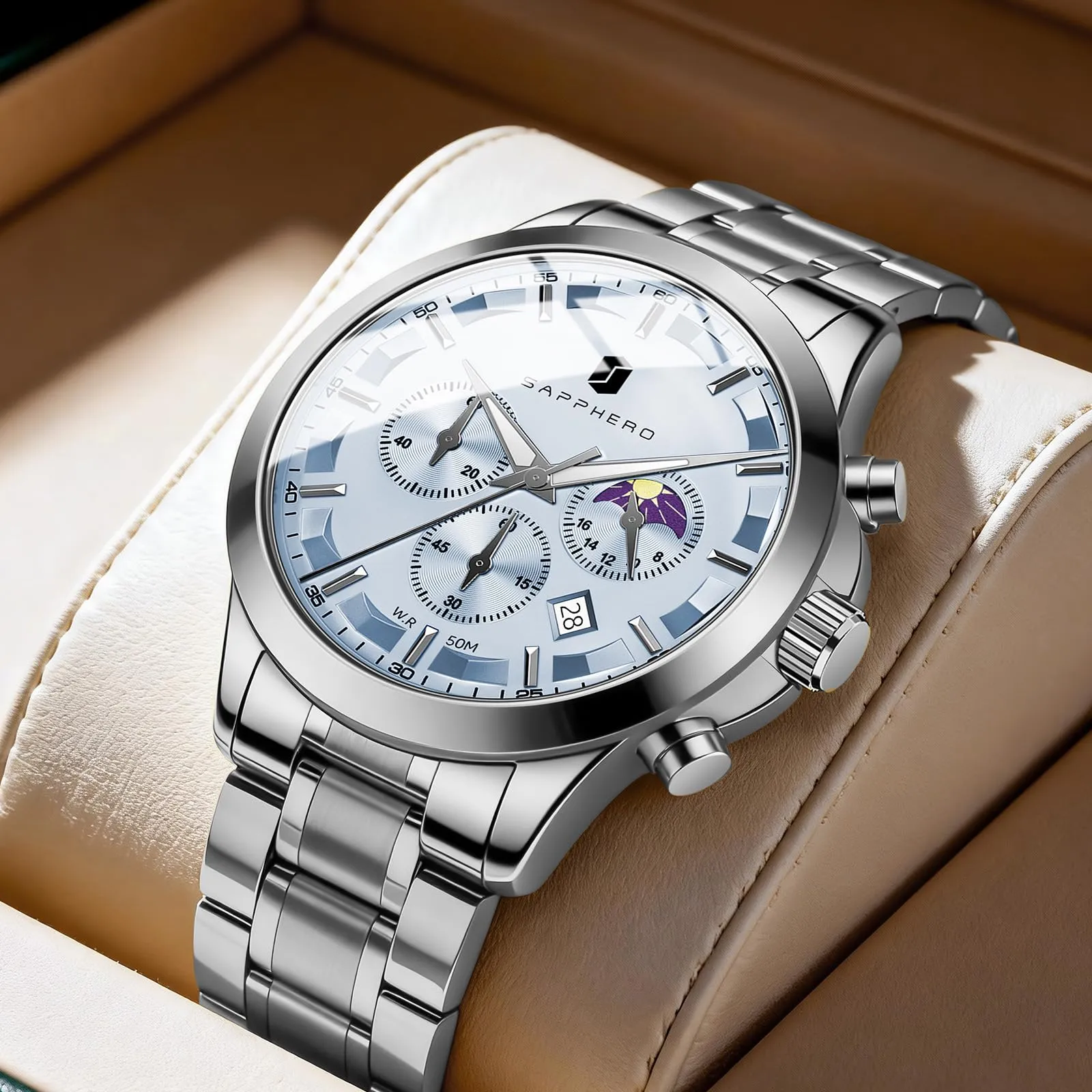 BENYAR BY Orologio da uomo quarzo analogico Cronografi Orologi uomo Regali - immagine 6