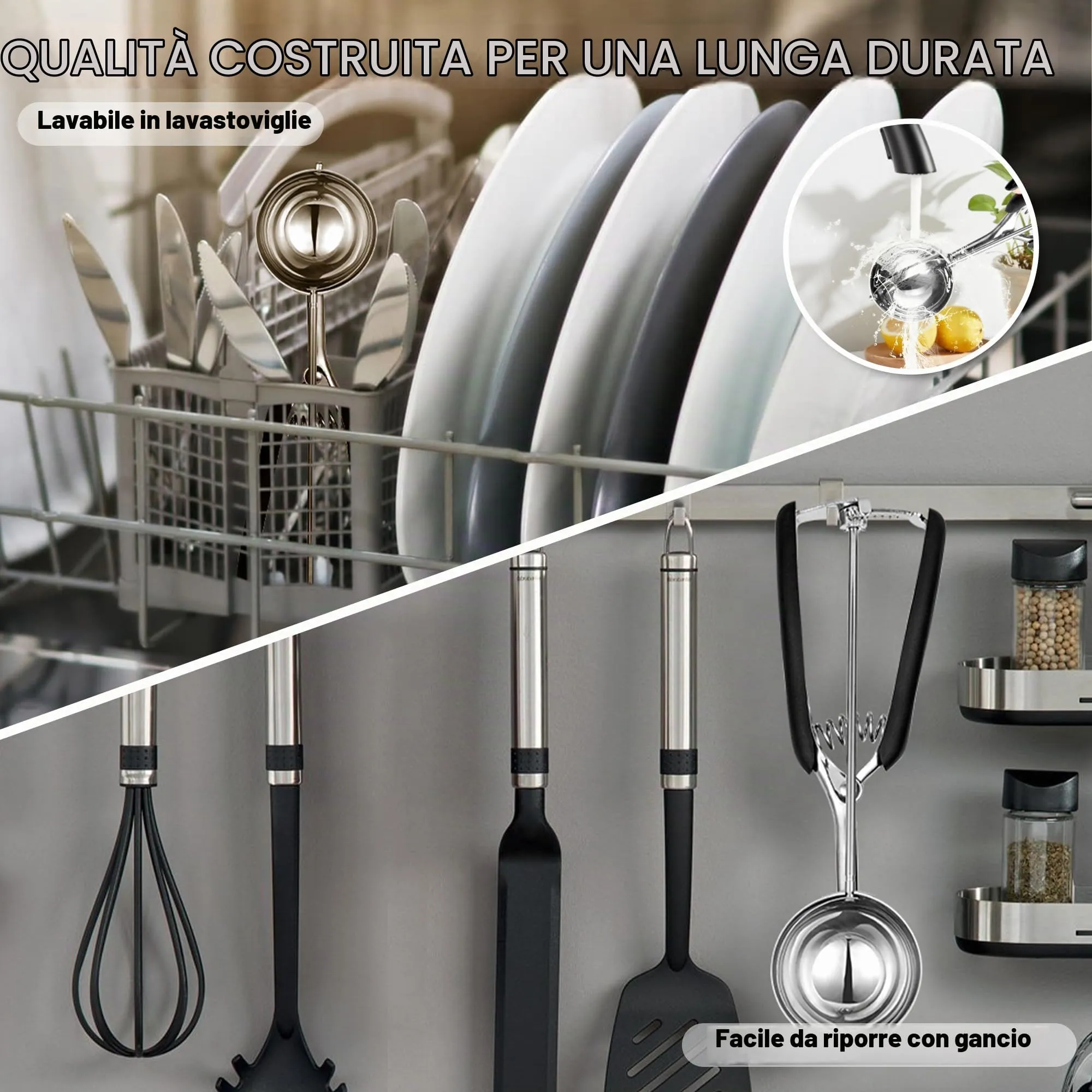 Porzionatore Per Gelato 60mm, Cucchiaio Gelato, TJ POP Paletta Per Gelato In Acciaio Inox Con Grilletto E Manico Confortevole Per Palla Gelato, Cottura, Palla Melone - immagine 8