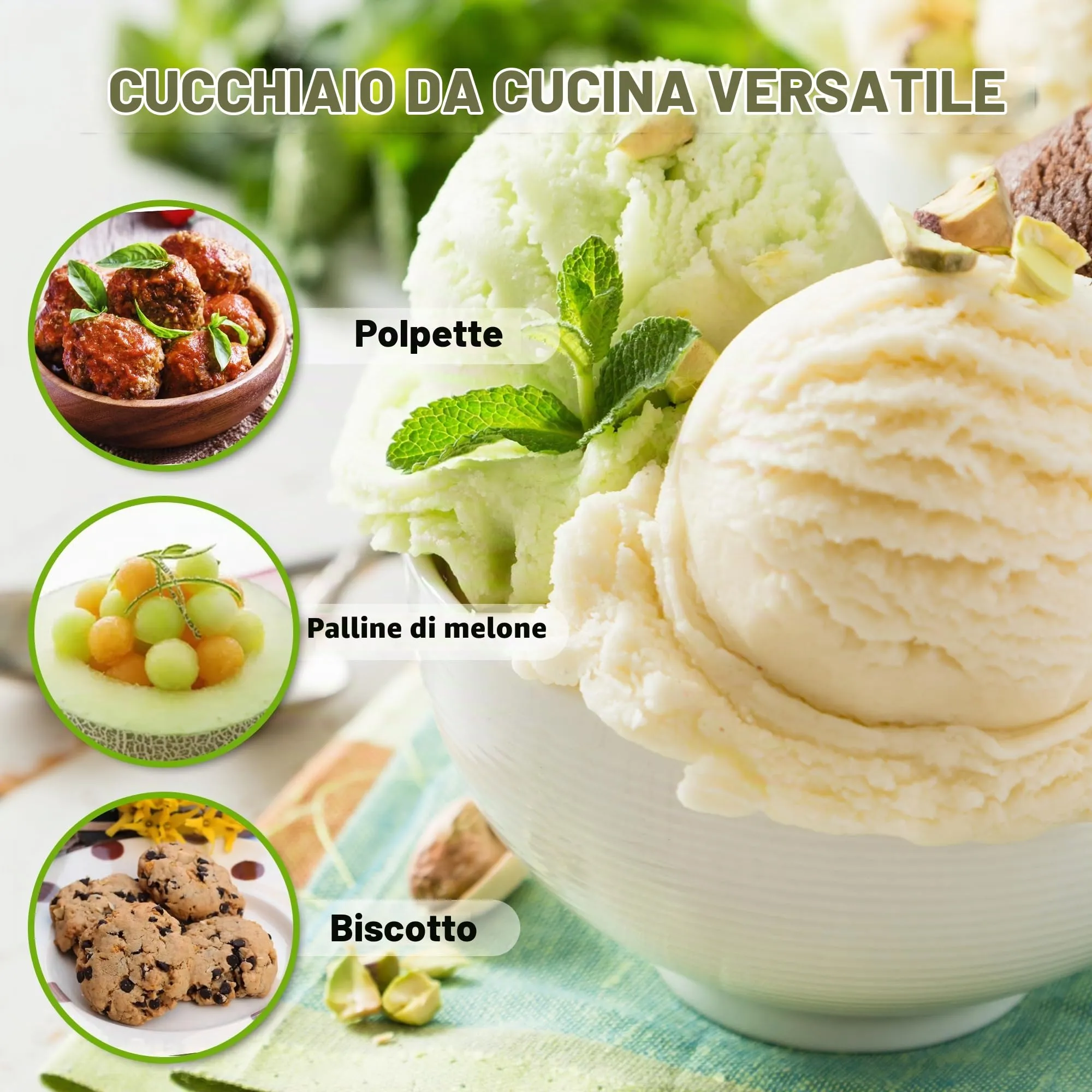 Porzionatore Per Gelato 25mm, Cucchiaio Gelato, TJ POP Molto Piccolo Paletta Per Gelato In Acciaio Inox Con Grilletto E Manico Confortevole Per Palla Gelato, Cottura, Palla Melone - immagine 7