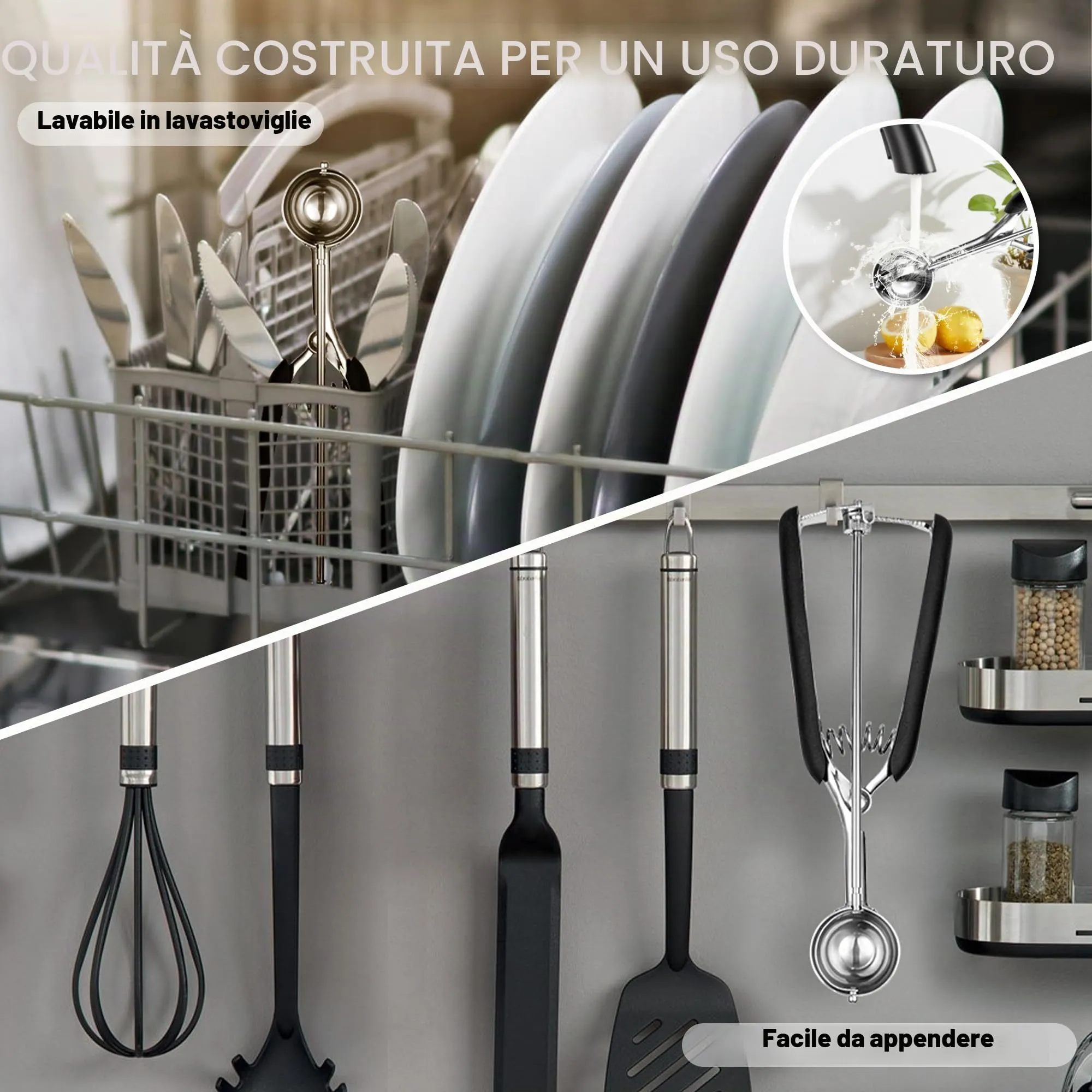 Porzionatore Per Gelato 35mm, Cucchiaio Gelato, TJ POP Paletta Per Gelato In Acciaio Inox Con Grilletto E Manico Confortevole Per Palla Gelato, Cottura, Palla Melone - immagine 8
