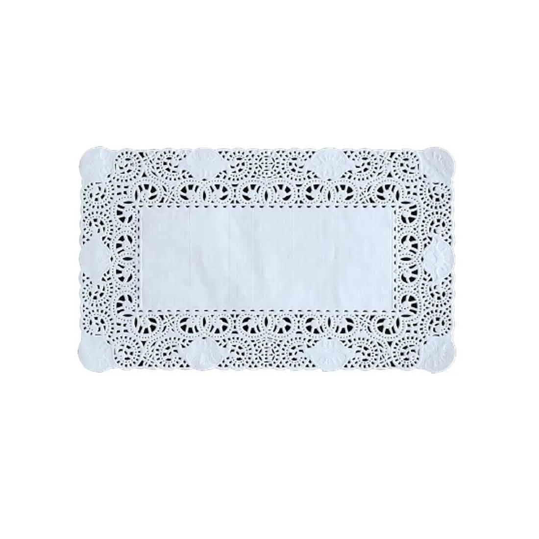 MAQA 250 pz Centrini Carta Pizzo per Feste e Matrimoni 15x30 cm, Centrino Carta Rettangolare per Decorazioni, Merletto Bianco Decorativo per Cerimonie - immagine 1