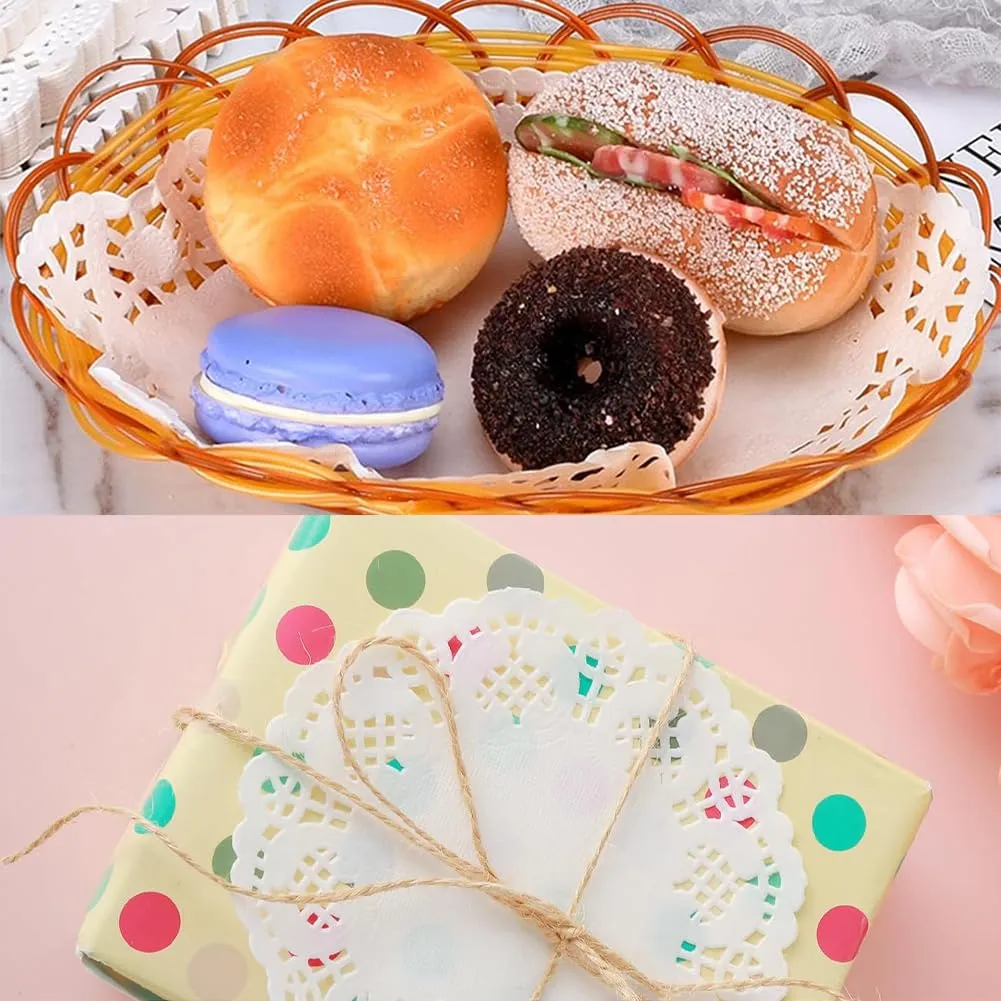 Sottotorta Rotondo in Carta,150 pezzi centrini di carta in pizzo bianco per assorbire l'olio carte decorative da tavola tovagliette strumenti da forno accessori - immagine 6