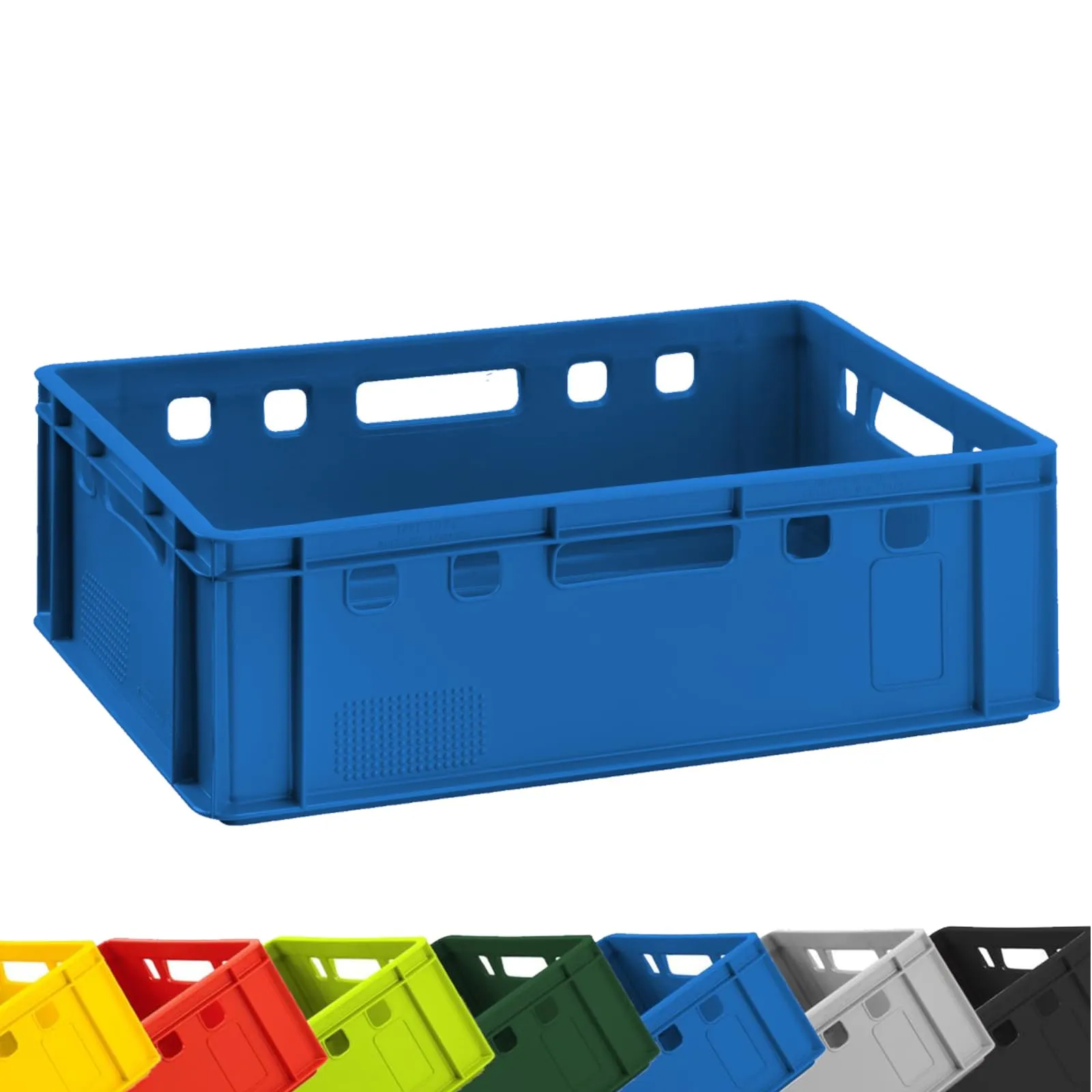 Eurobox - Cassetta portacarne E2, blu, 60 x 40 x 20 cm, robusta scatola - immagine 1