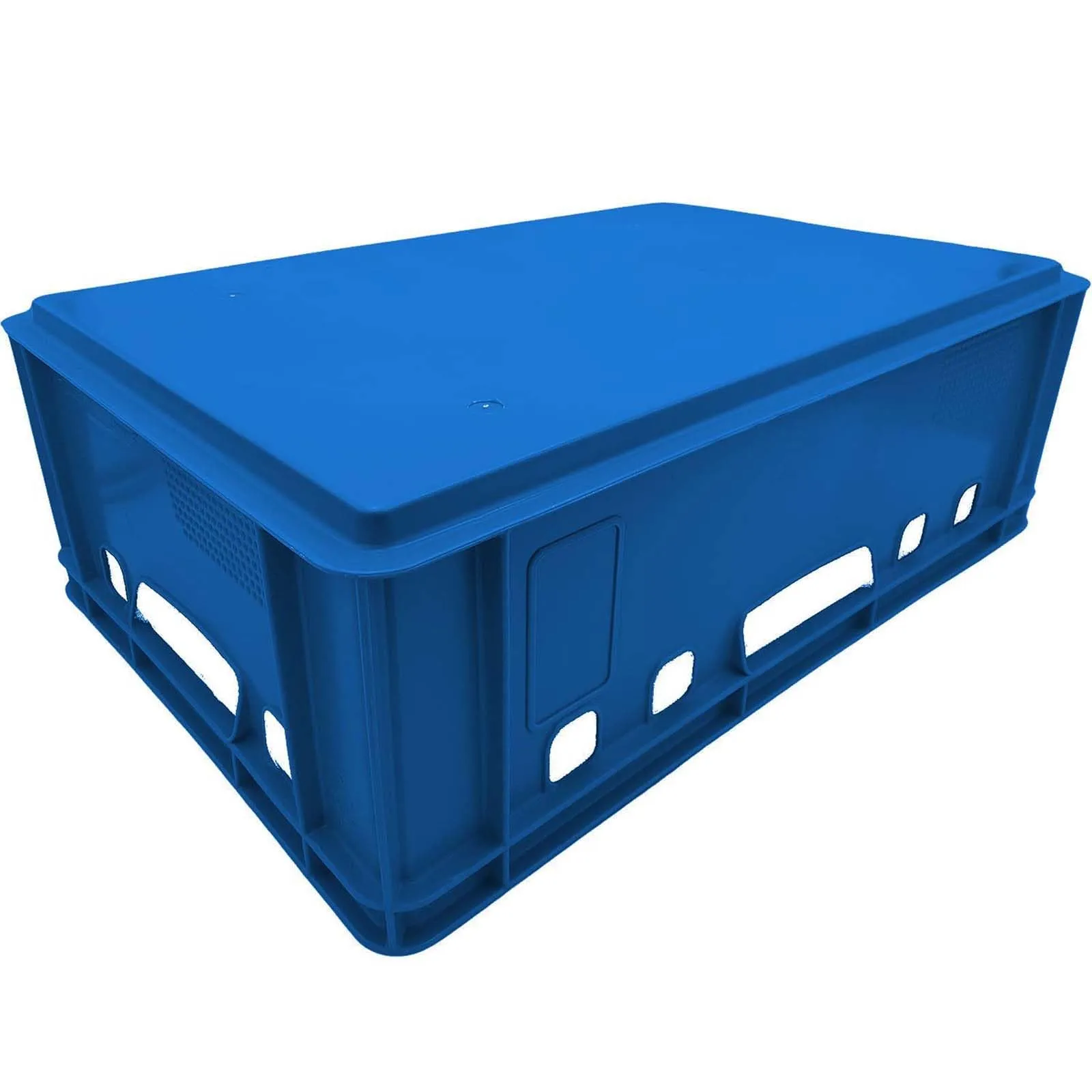 Eurobox - Cassetta portacarne E2, blu, 60 x 40 x 20 cm, robusta scatola - immagine 3