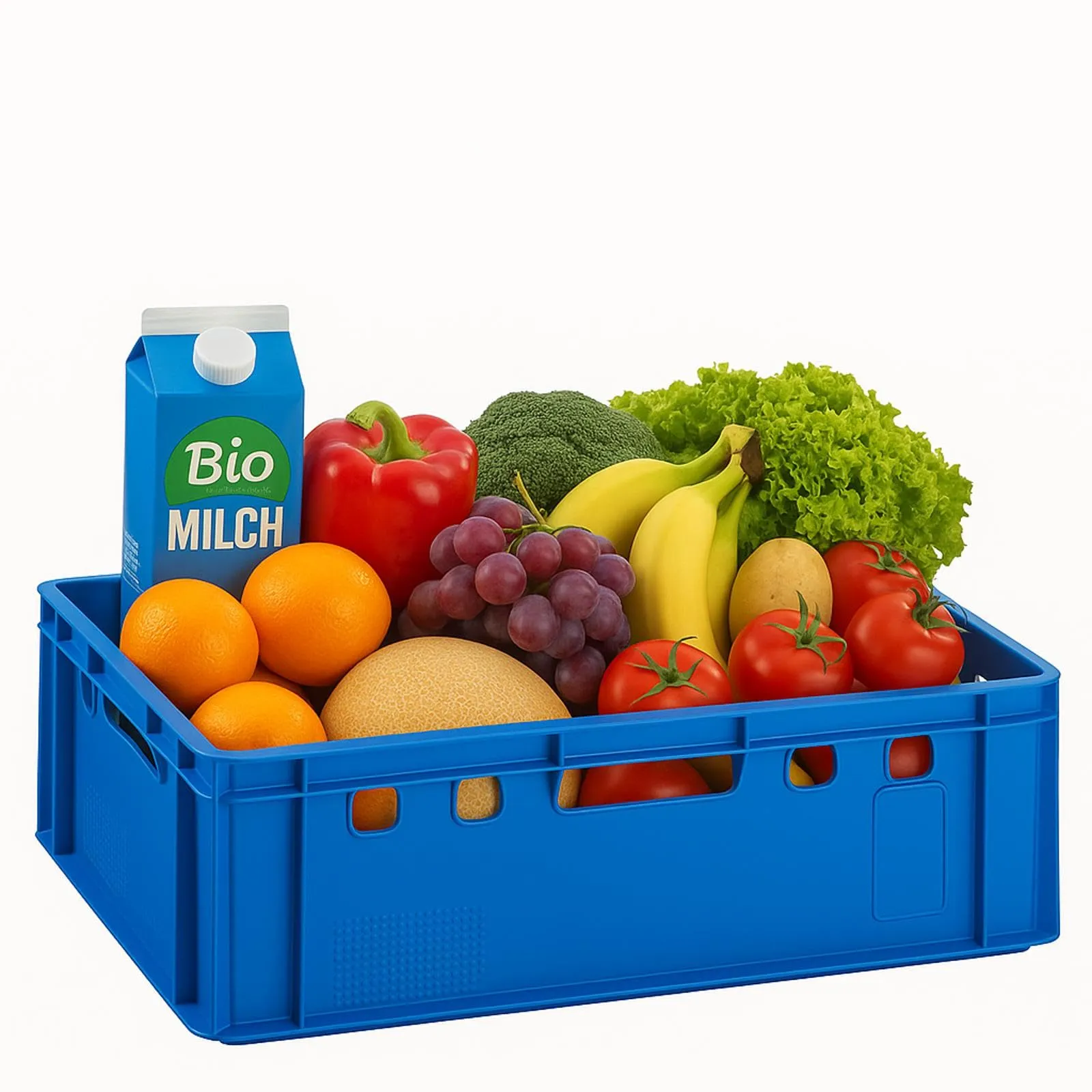 Eurobox - Cassetta portacarne E2, blu, 60 x 40 x 20 cm, robusta scatola - immagine 4